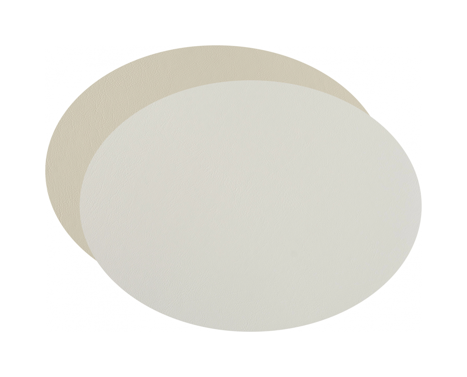 Плейсмат овальный двусторонний 47.5х35 см белый-панна кота, кожа