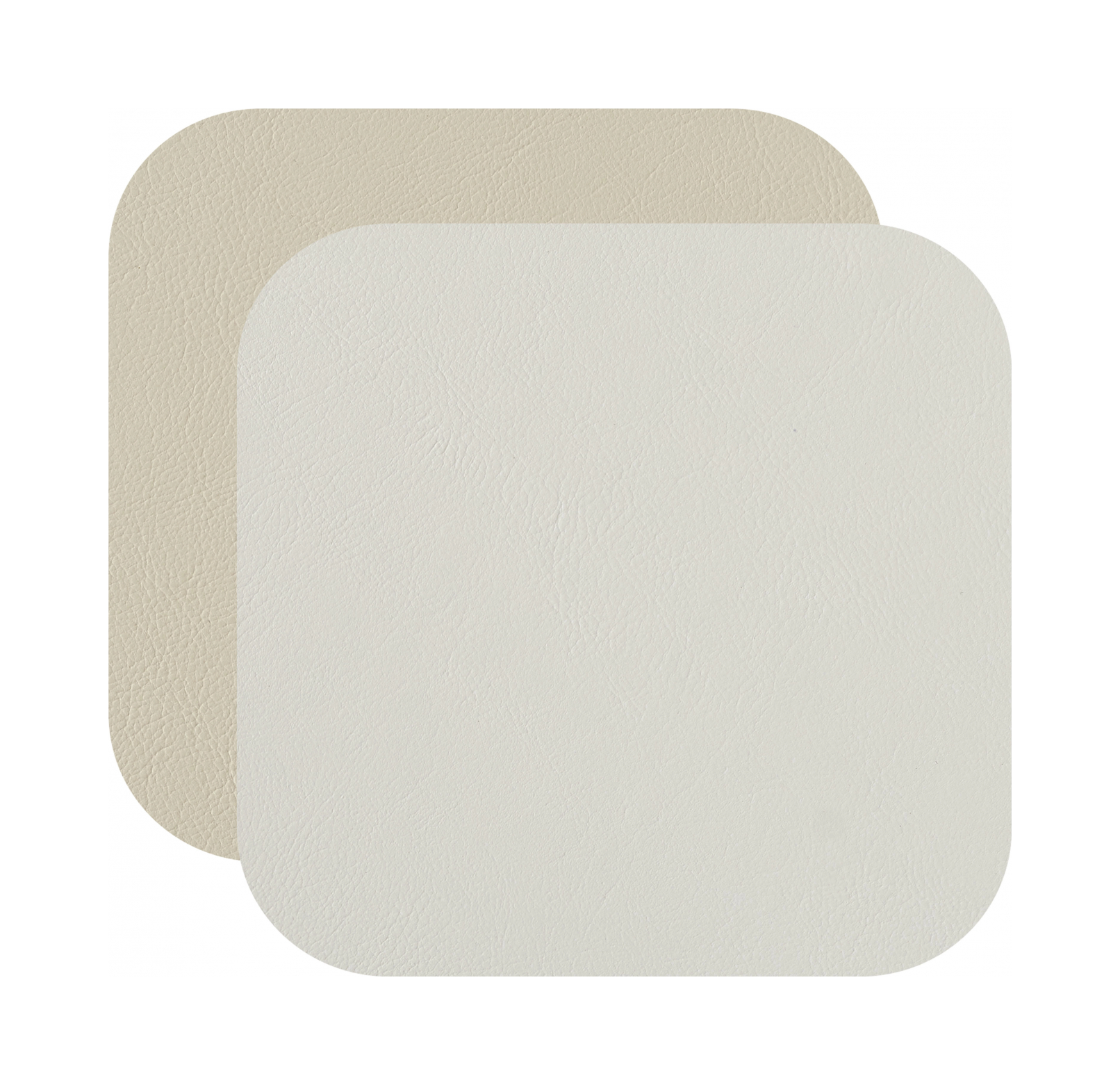 Костер квадратный двусторонний 12х12 см белый-панна кота, кожа