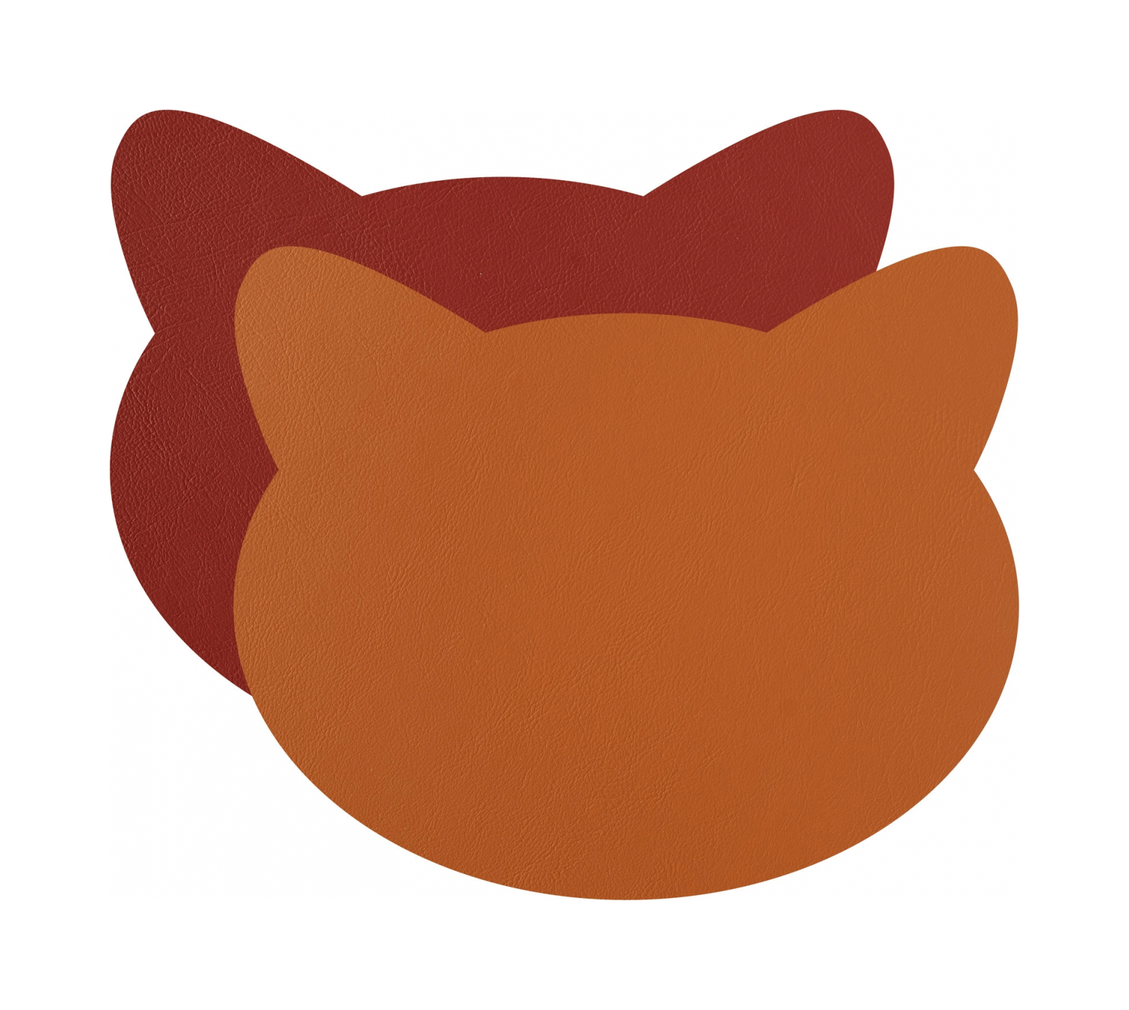 Плейсмат детский CAT двусторонний 42х35 см коньяк-бордо, кожа