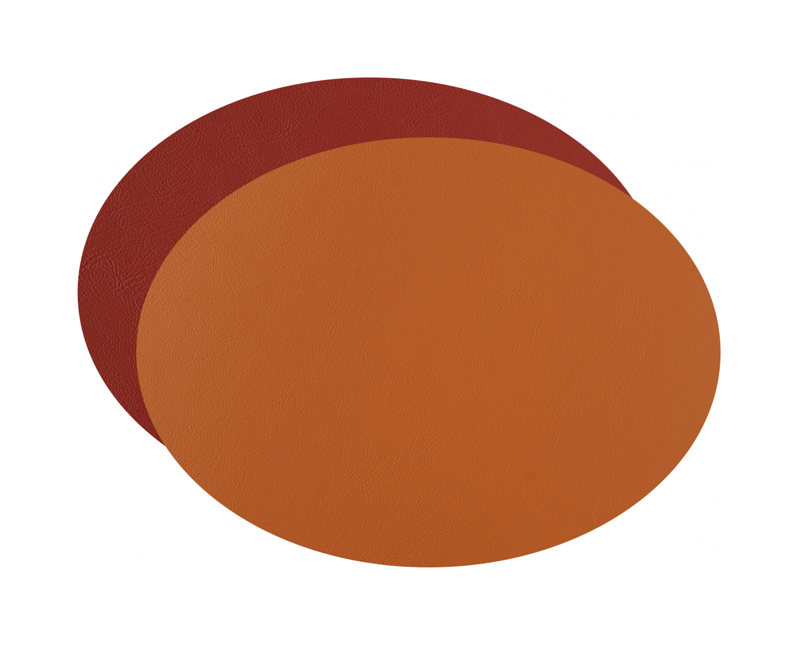 Плейсмат овальный двусторонний 47.5х35 см коньяк-бордо, кожа