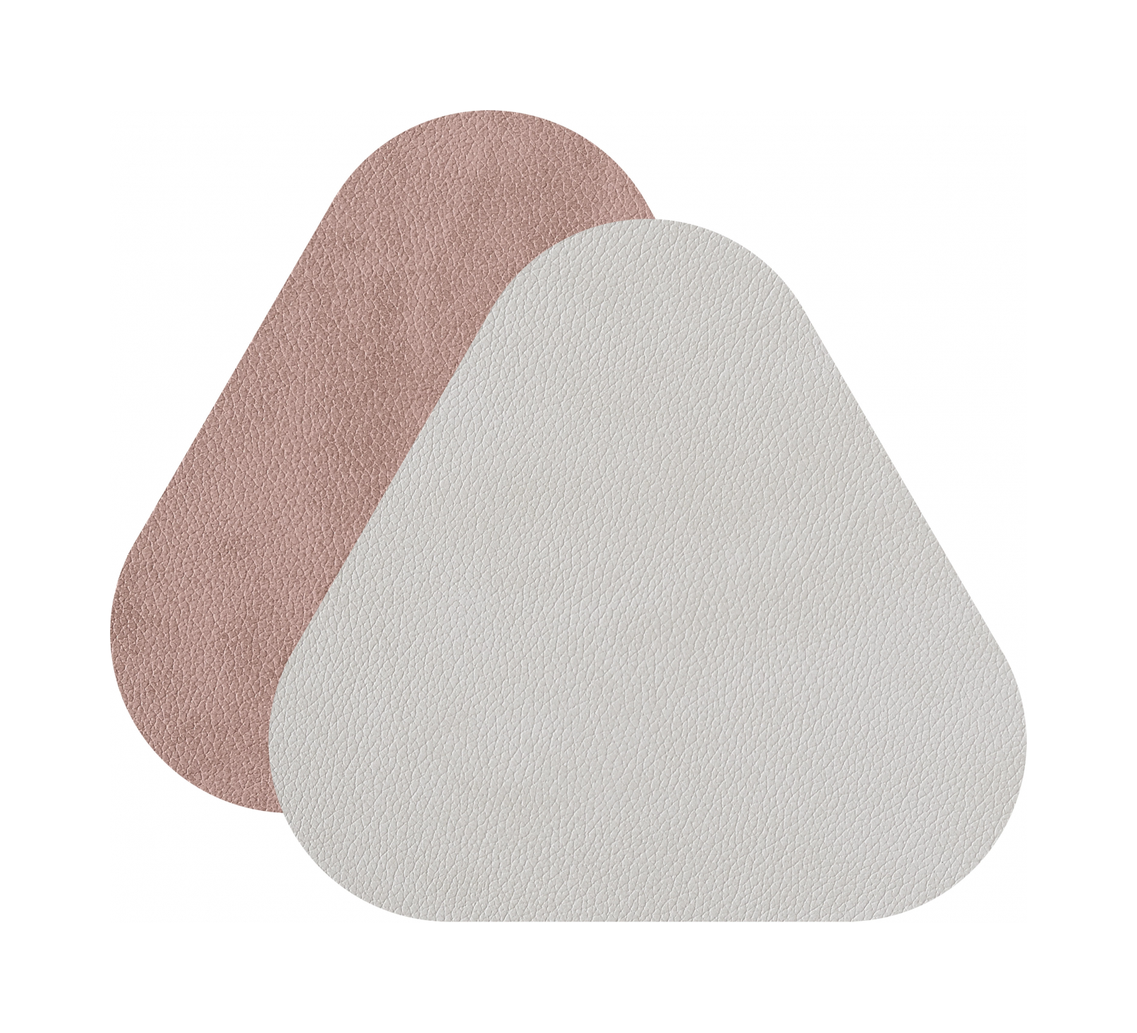 Костер треугольный двусторонний 12х12 устричный-пепельная роза, кожа