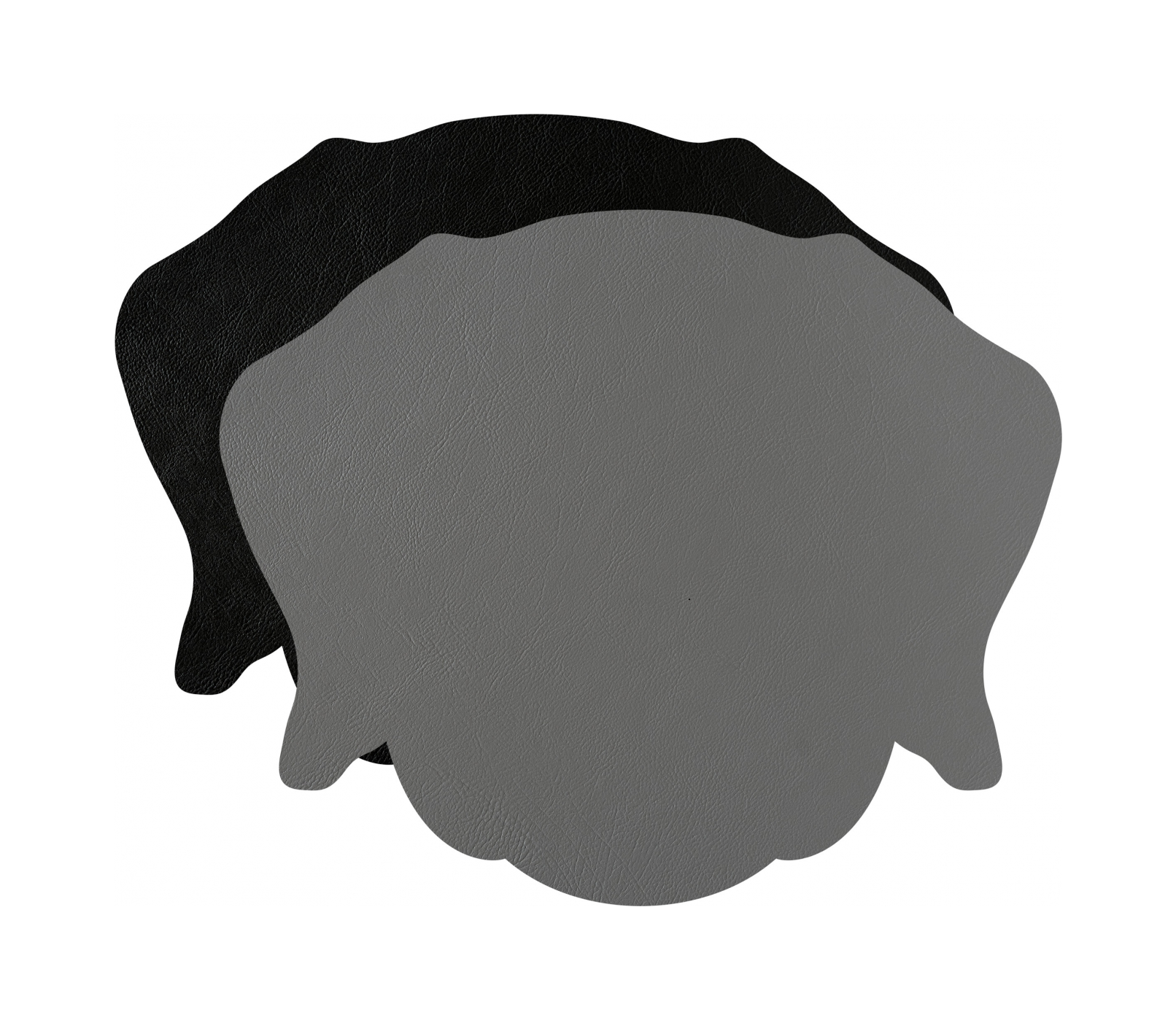 Костер детский DOG двусторонний 14х12 см чёрный-серый, кожа