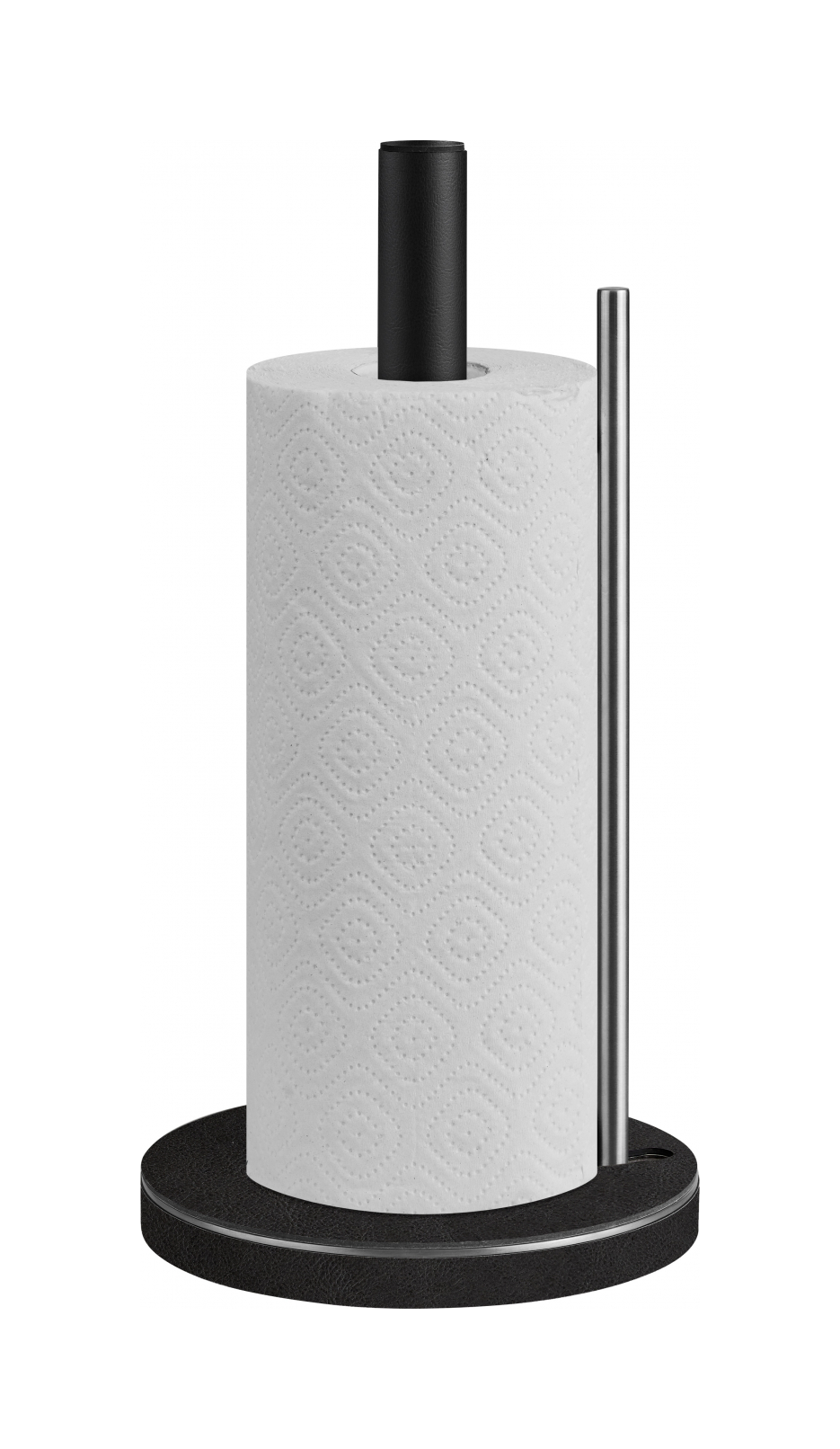 Держатель для бумажных полотенец 32 см чёрный, кожа – 2