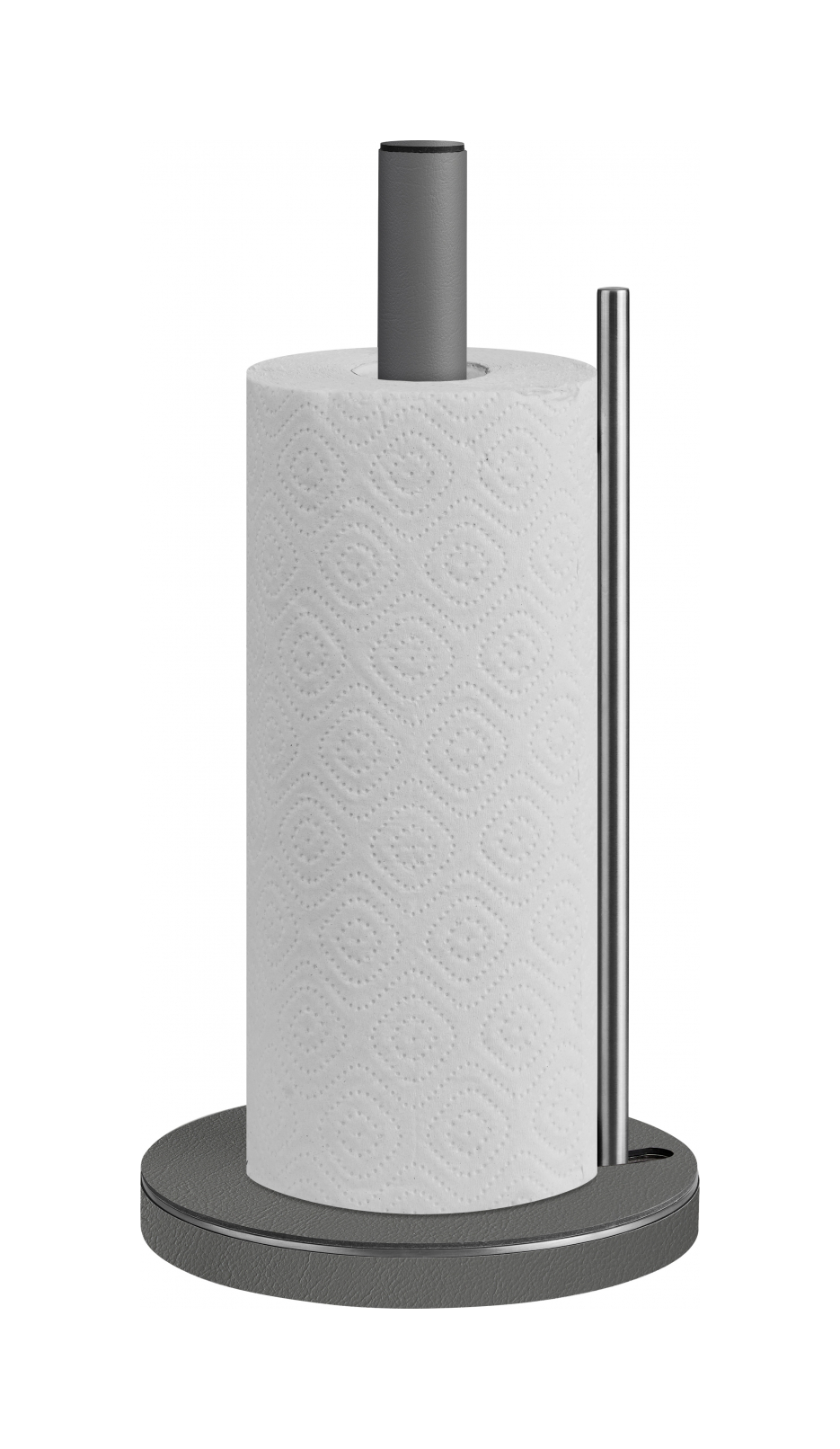 Держатель для бумажных полотенец 32 см серый, кожа – 2