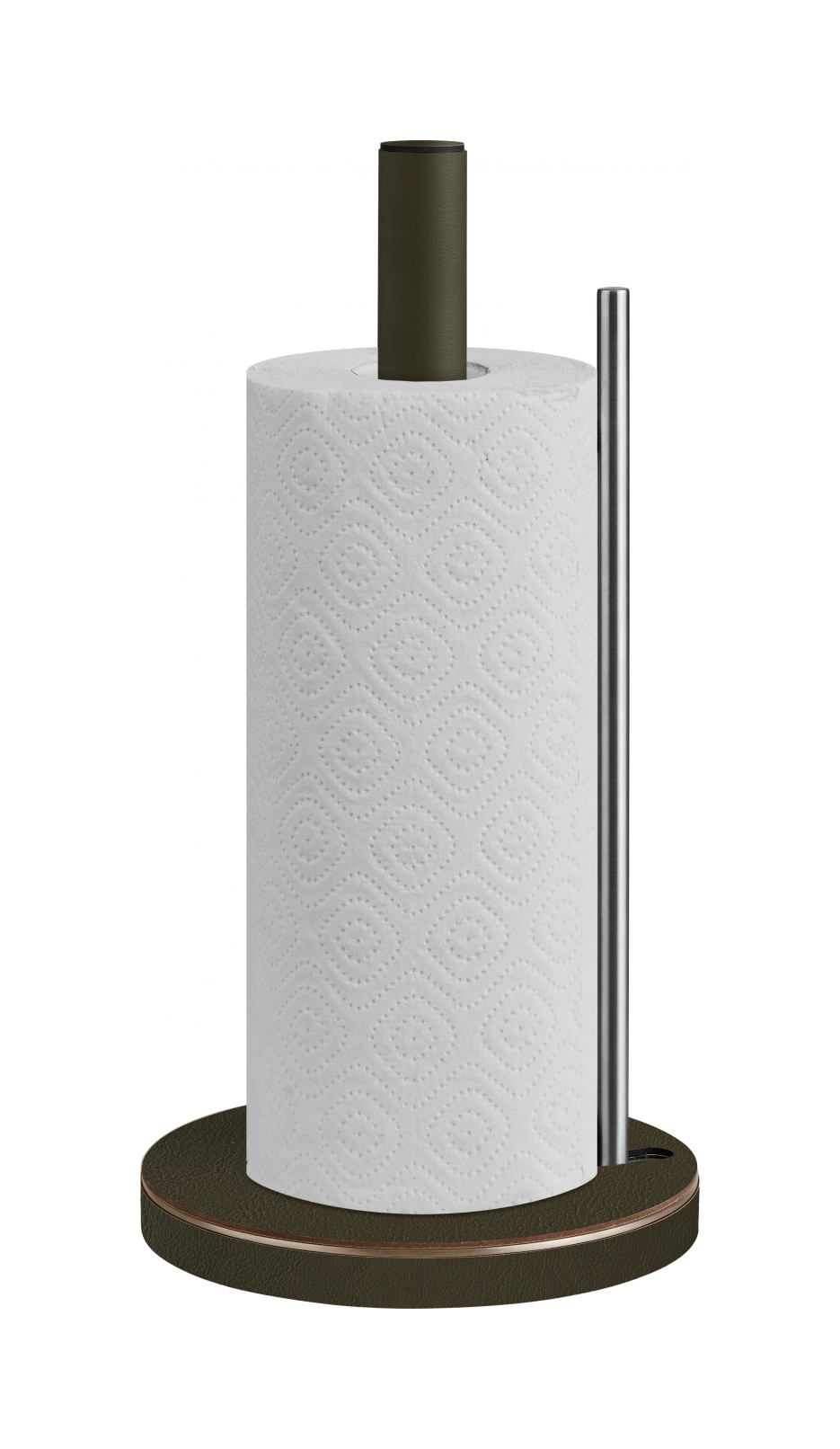 Держатель для бумажных полотенец 32 см олива, кожа – 2