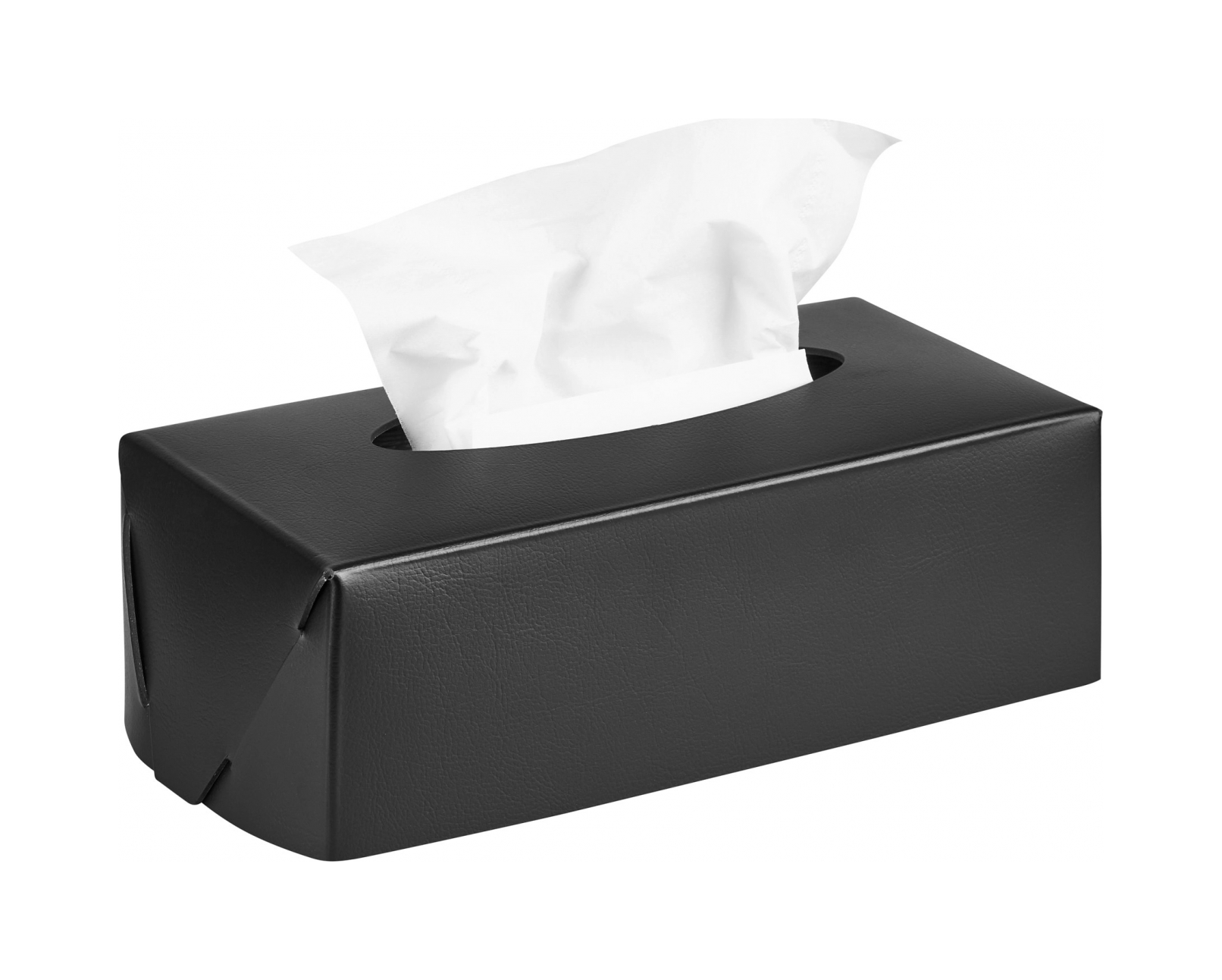 Салфетница для Kleenex 23x12 чёрная, кожа