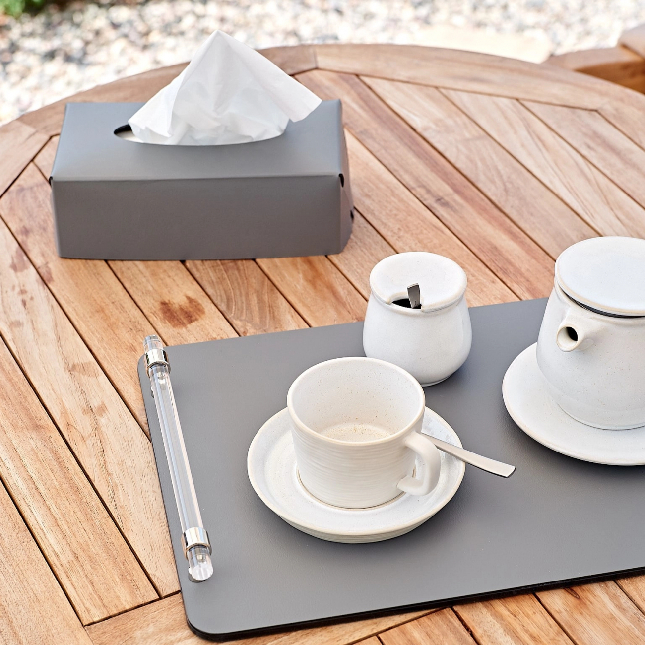 Салфетница для Kleenex 23x12 серая, кожа – 2