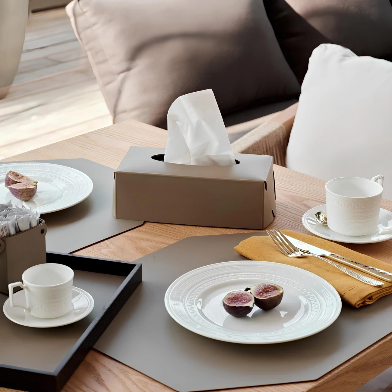 Салфетница для Kleenex 23x12 капучино, кожа – 2