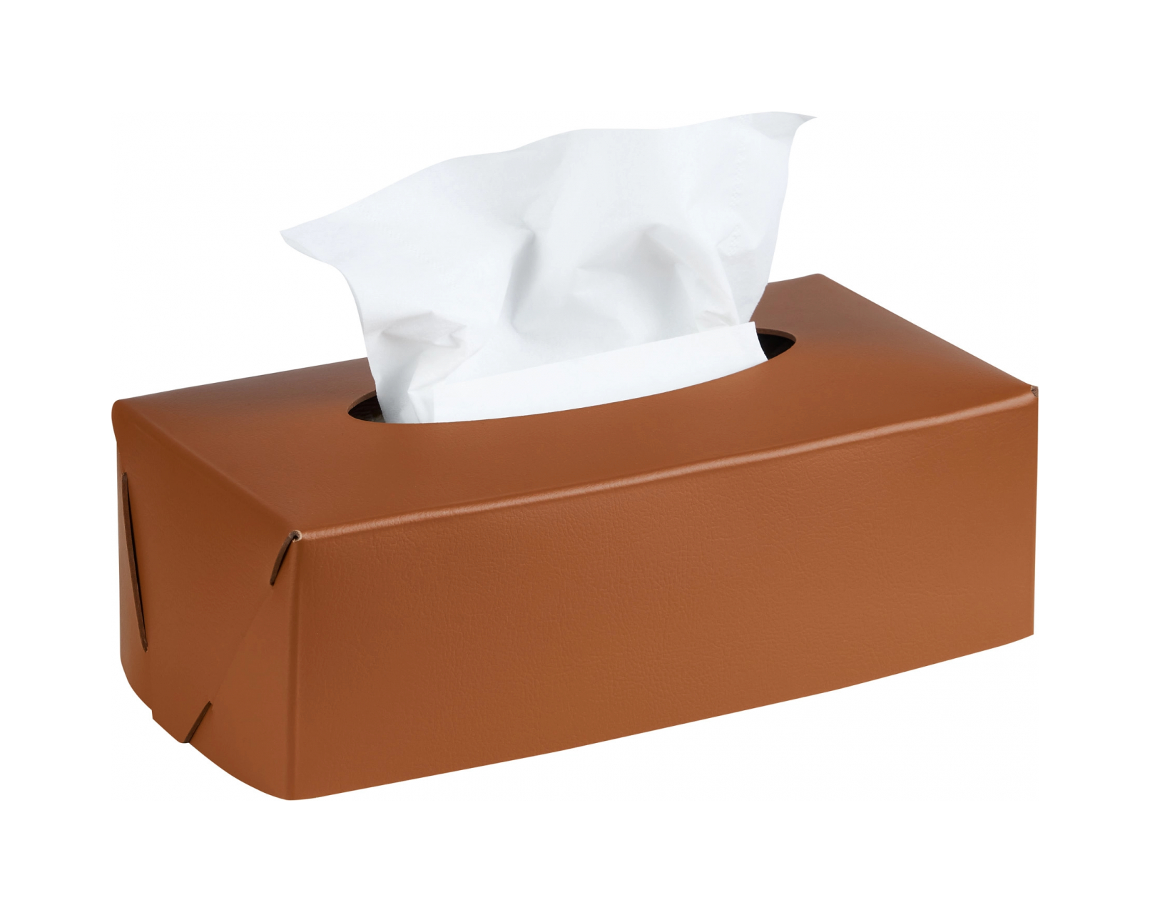 Салфетница для Kleenex 23x12 коньяк, кожа