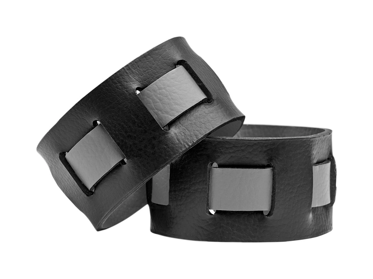 Кольцо для салфеток 5 см чёрное, кожа – 2