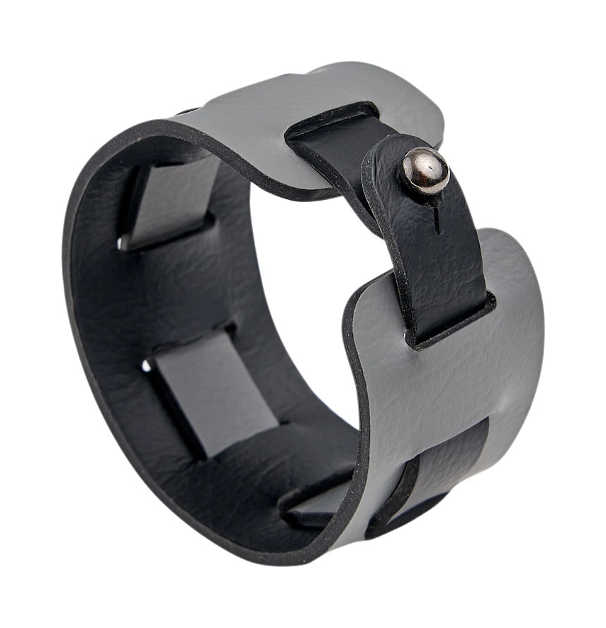 Кольцо для салфеток 5 см серое, кожа