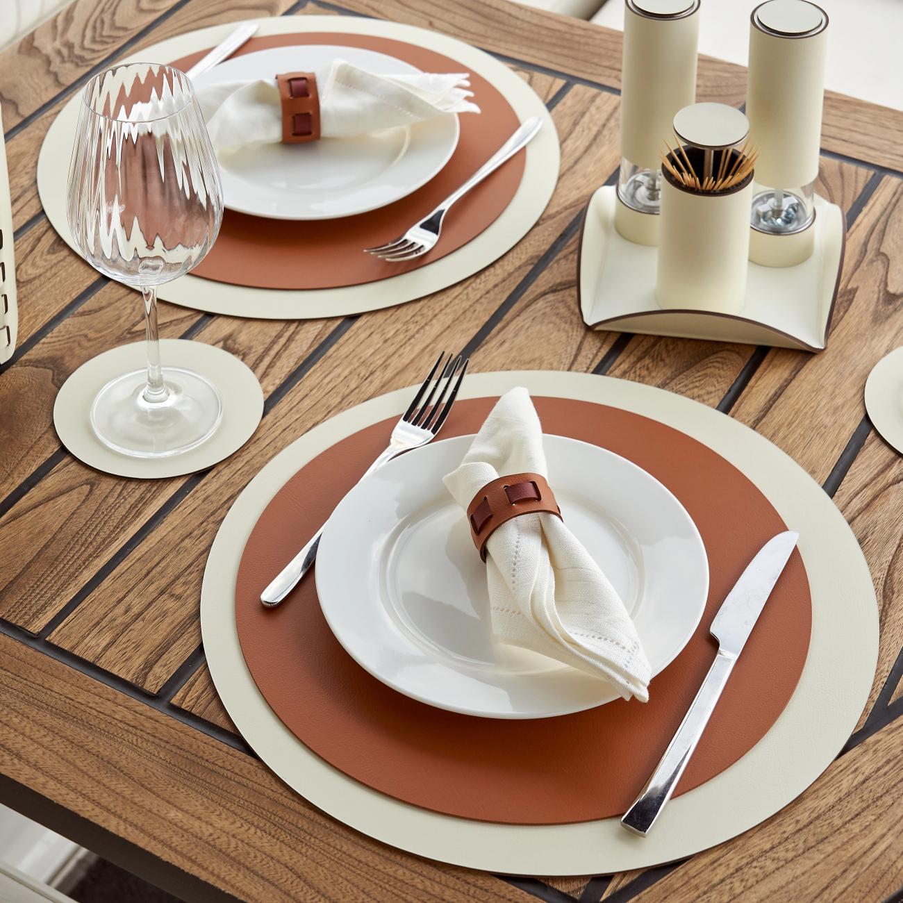 Кольцо для салфеток 5 см коньяк, кожа ADJ 010B.09.TS16