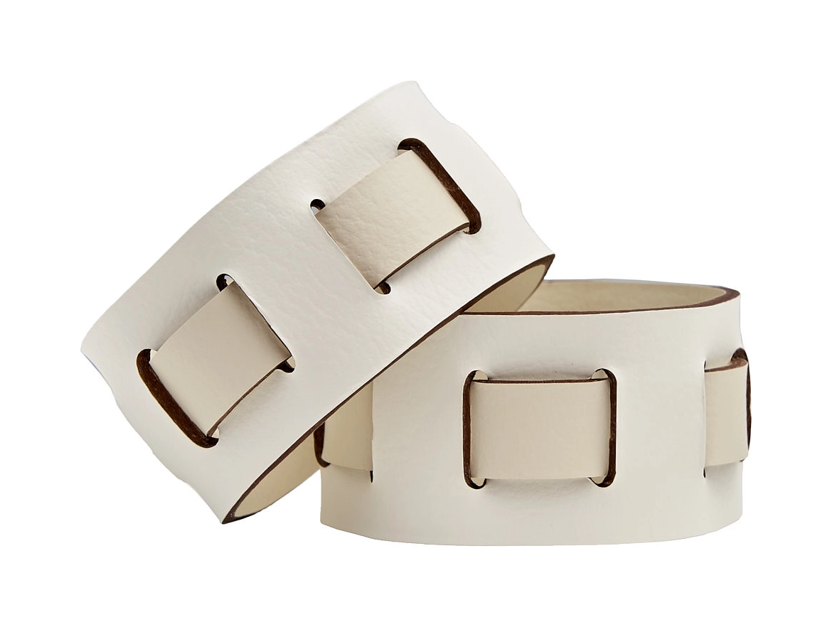 Кольцо для салфеток 5 белое, кожа ADJ 010B.10.TS16