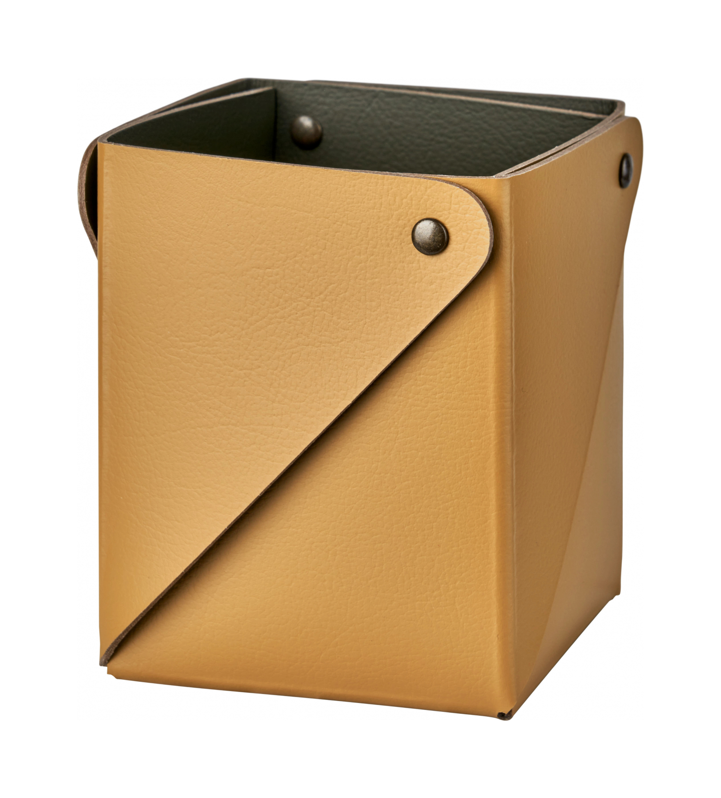 Коробочка MIU 7х7 горчица, кожа