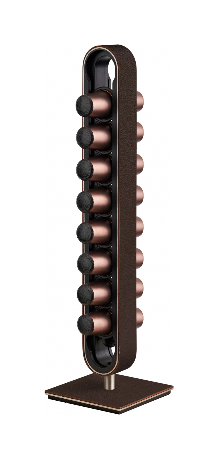 Подставка для кофейных капсул 37 см шоколад, кожа – 2
