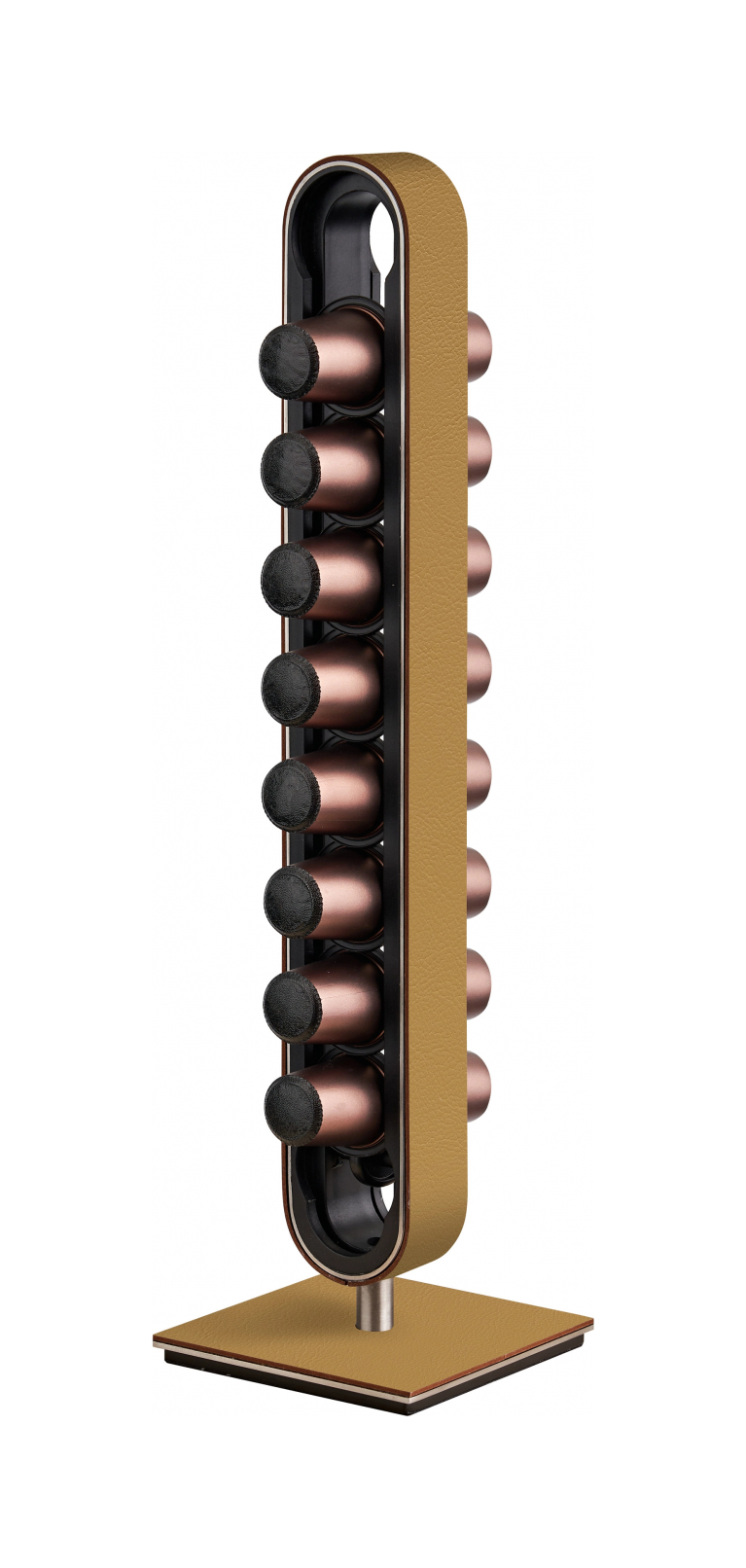 Подставка для кофейных капсул 37 см горчица, кожа – 2