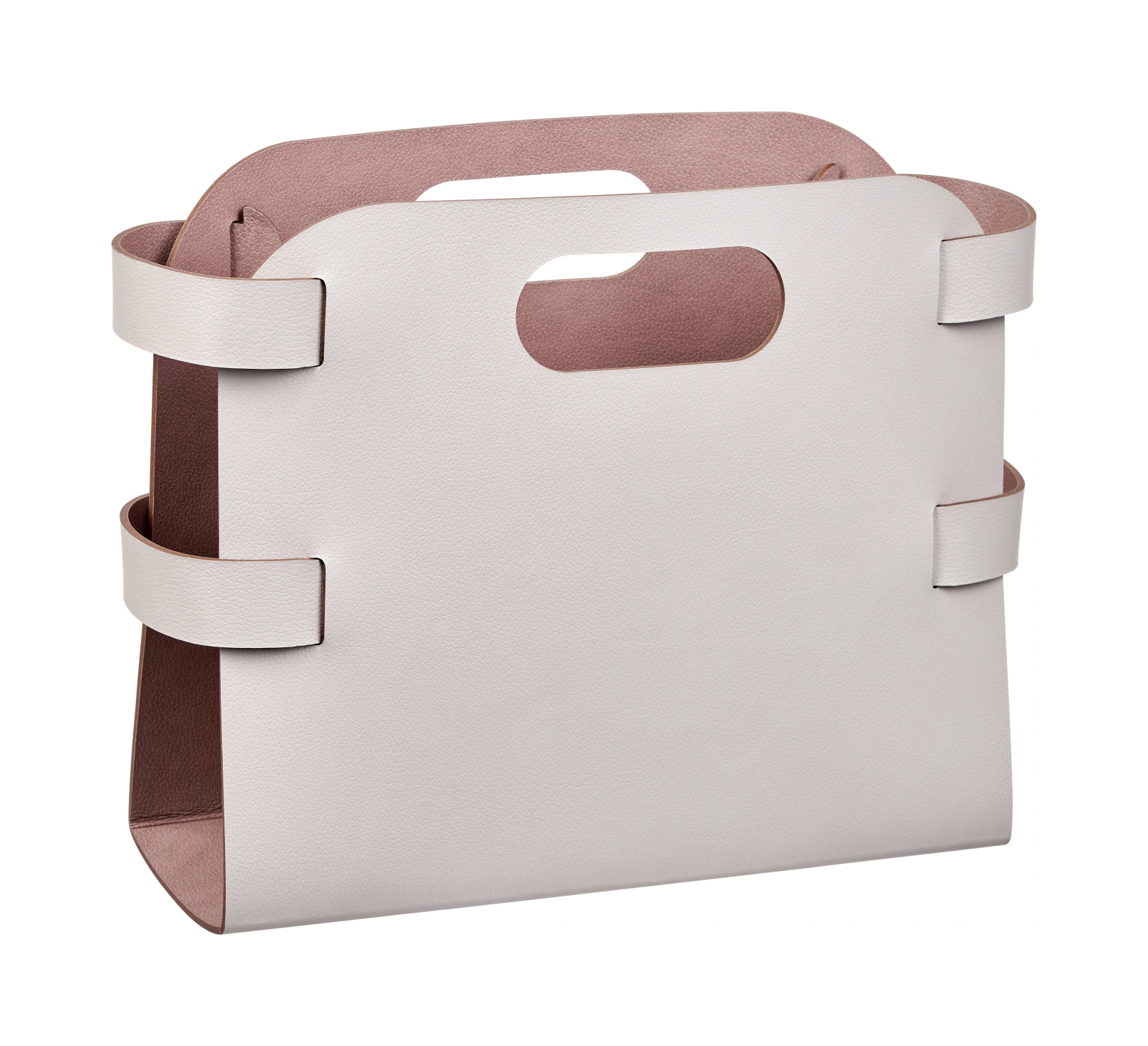 Журнальница 36х16 см устричная, кожа