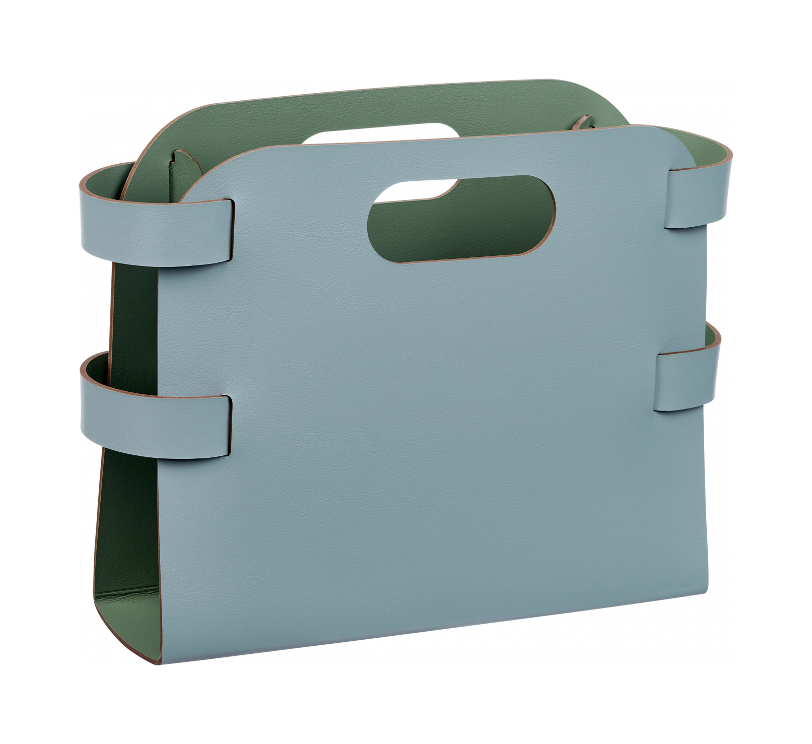 Журнальница 36х16 см небесно-голубая, кожа