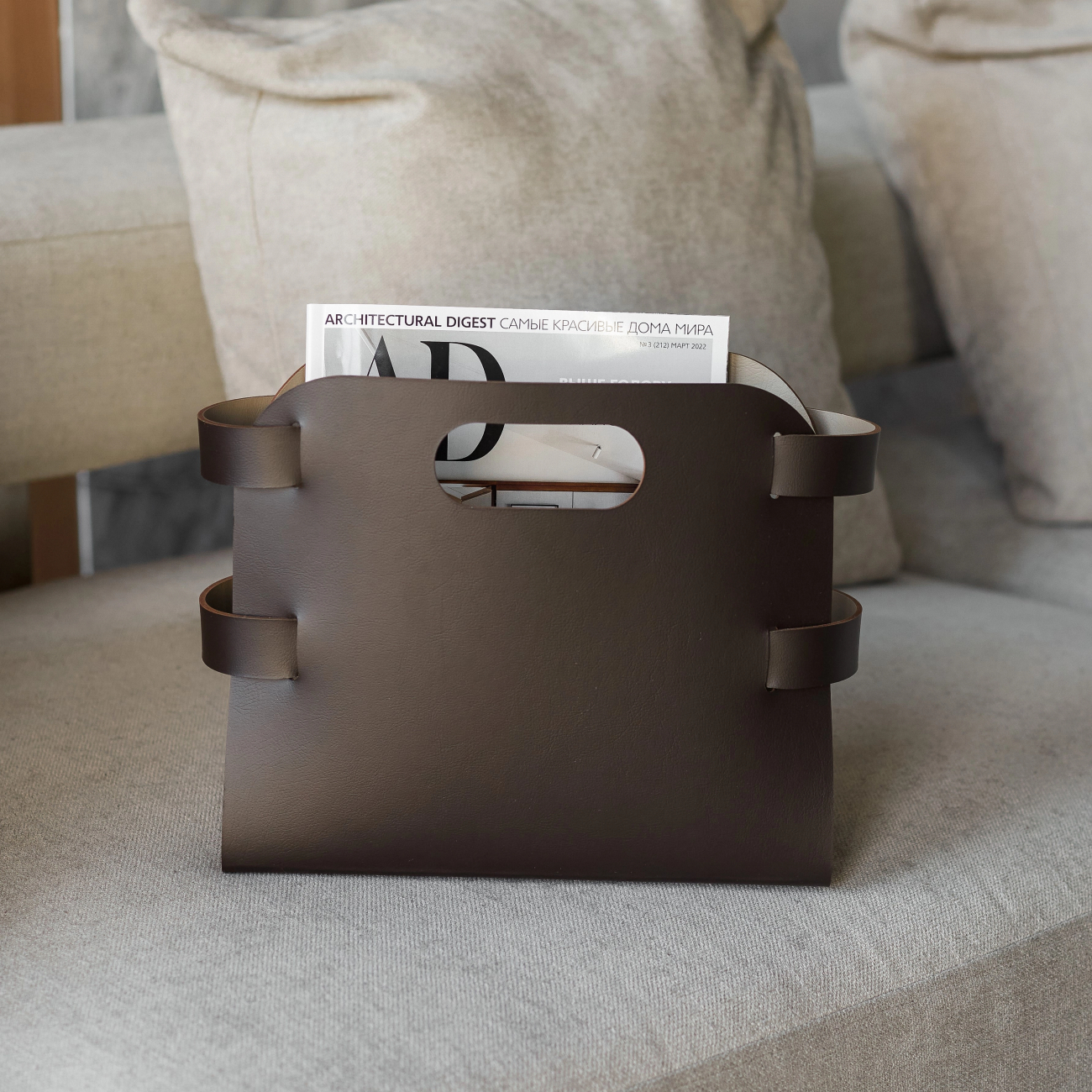 Журнальница 36х16 см шоколад, кожа ADJ 9868.06.TS30