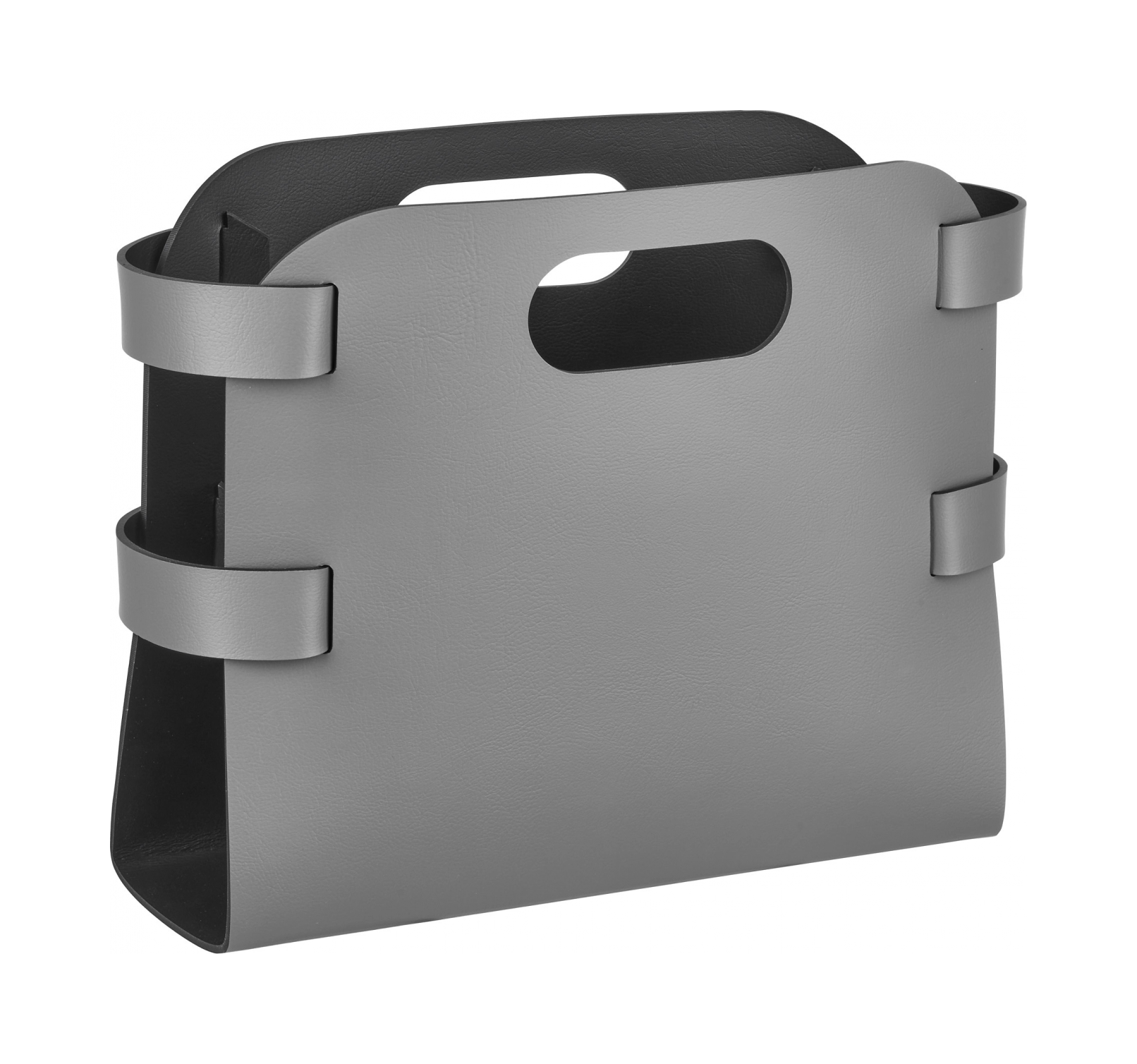 Журнальница 36х16 см серая, кожа