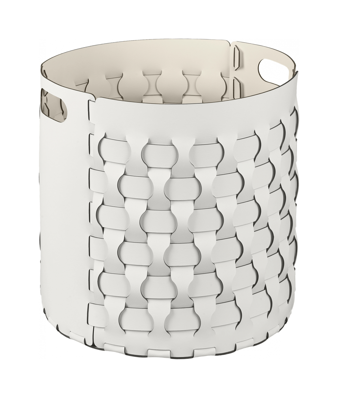 Корзина DUBAI круглая 40 см белая, кожа