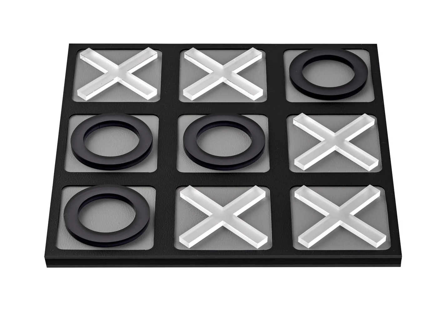 Крестики-нолики 24x24 чёрные, акрил, кожа