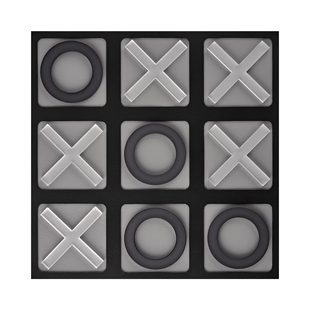 Крестики-нолики 24x24 чёрные, акрил, кожа ADJ 8001.01