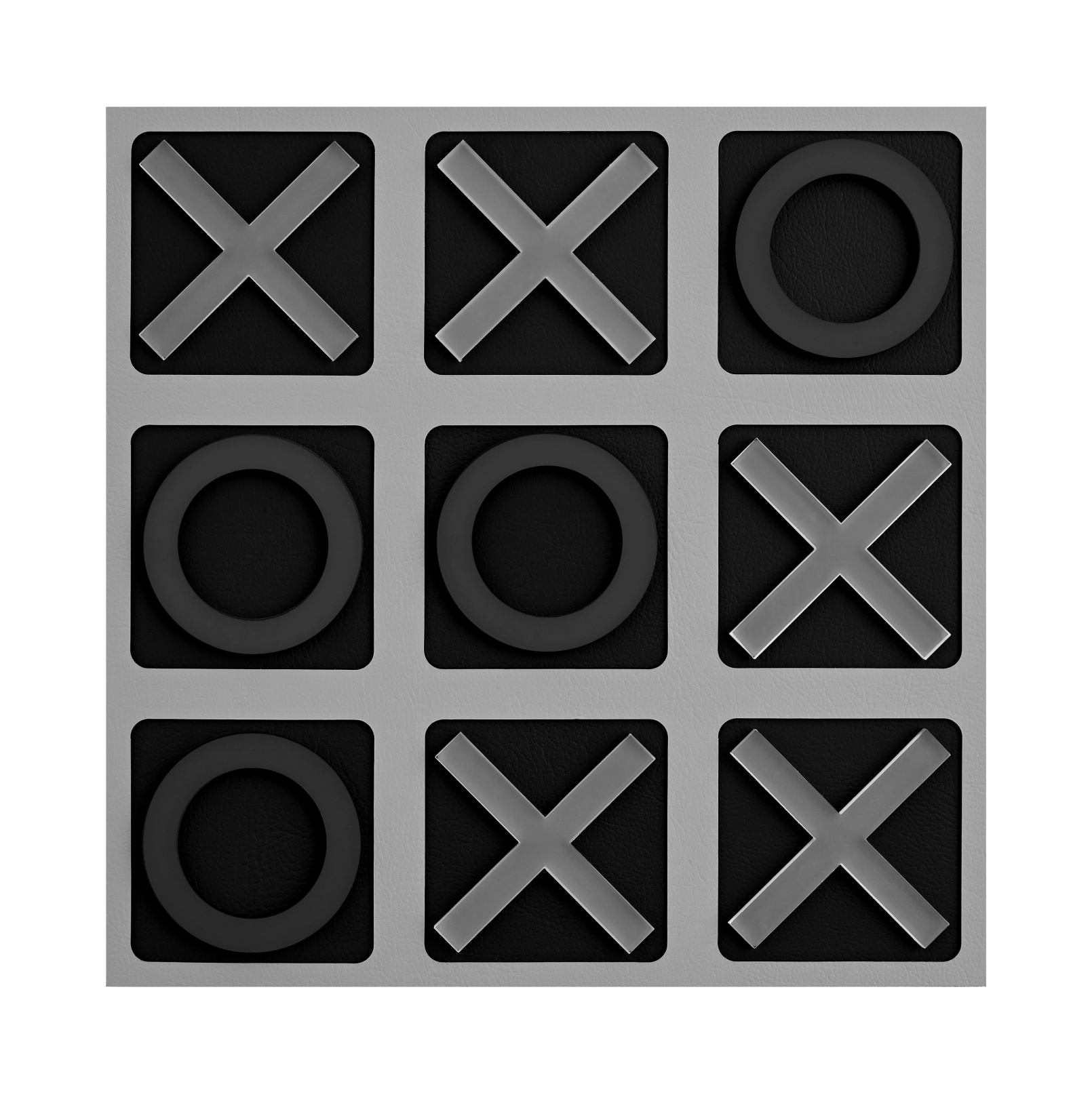 Крестики-нолики 24x24 серые, акрил, кожа – 2