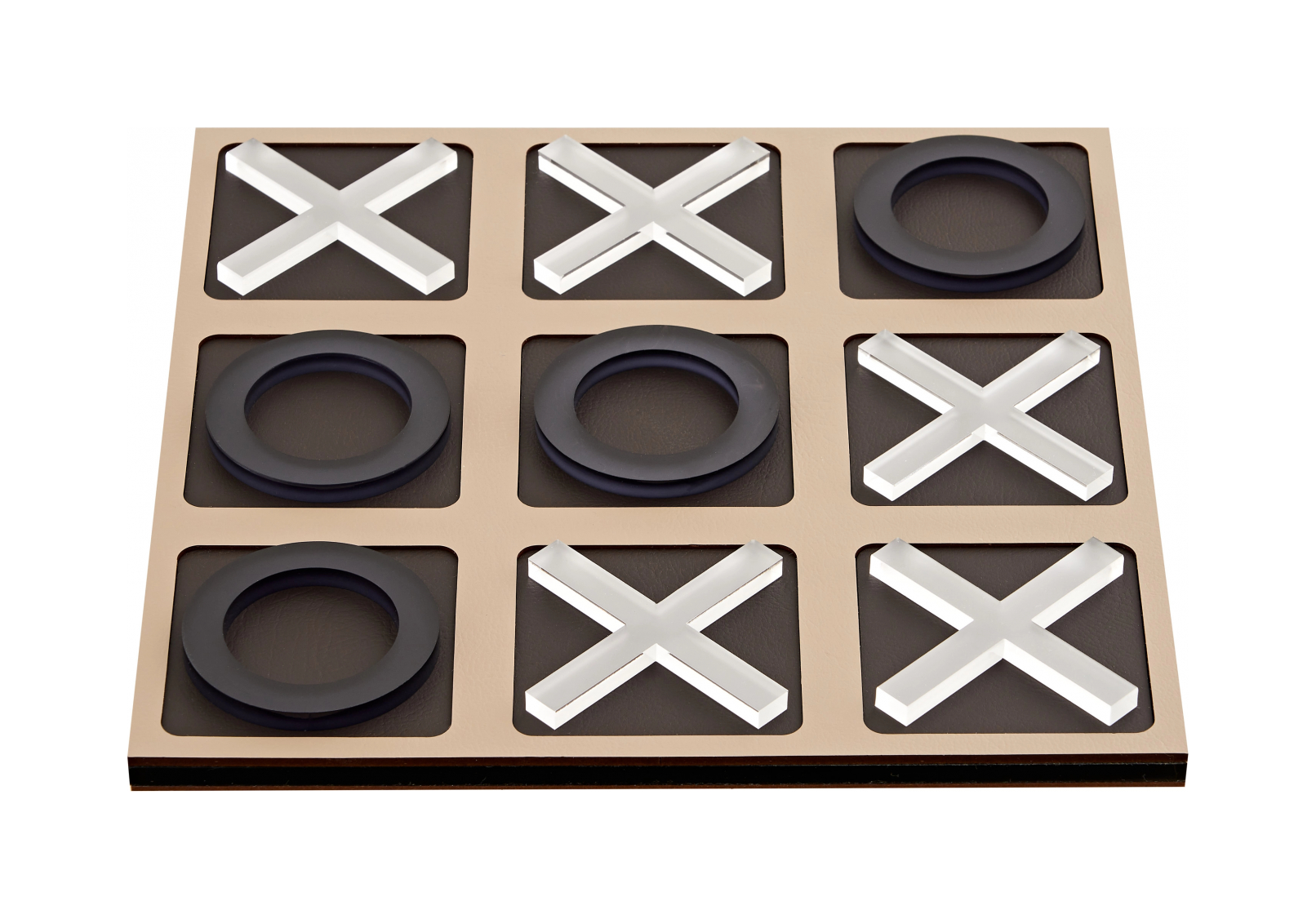 Крестики-нолики 24x24 капучино, акрил, кожа