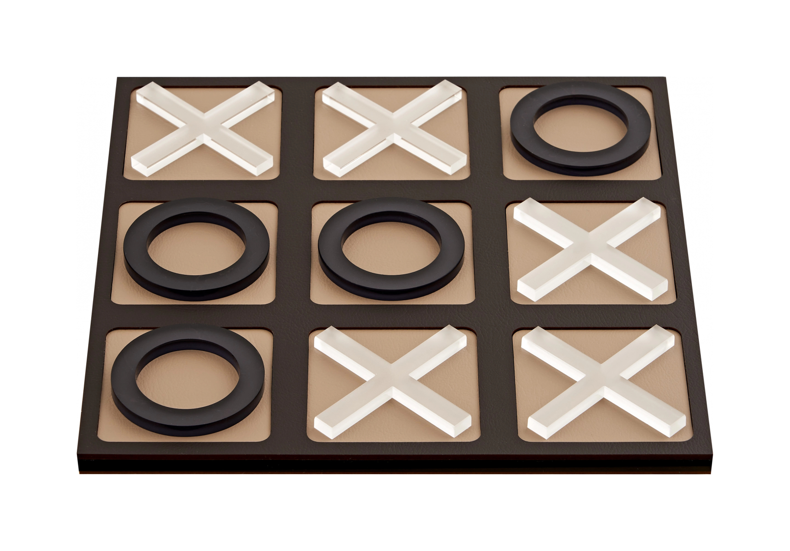 Крестики-нолики 24x24 шоколад, акрил, кожа