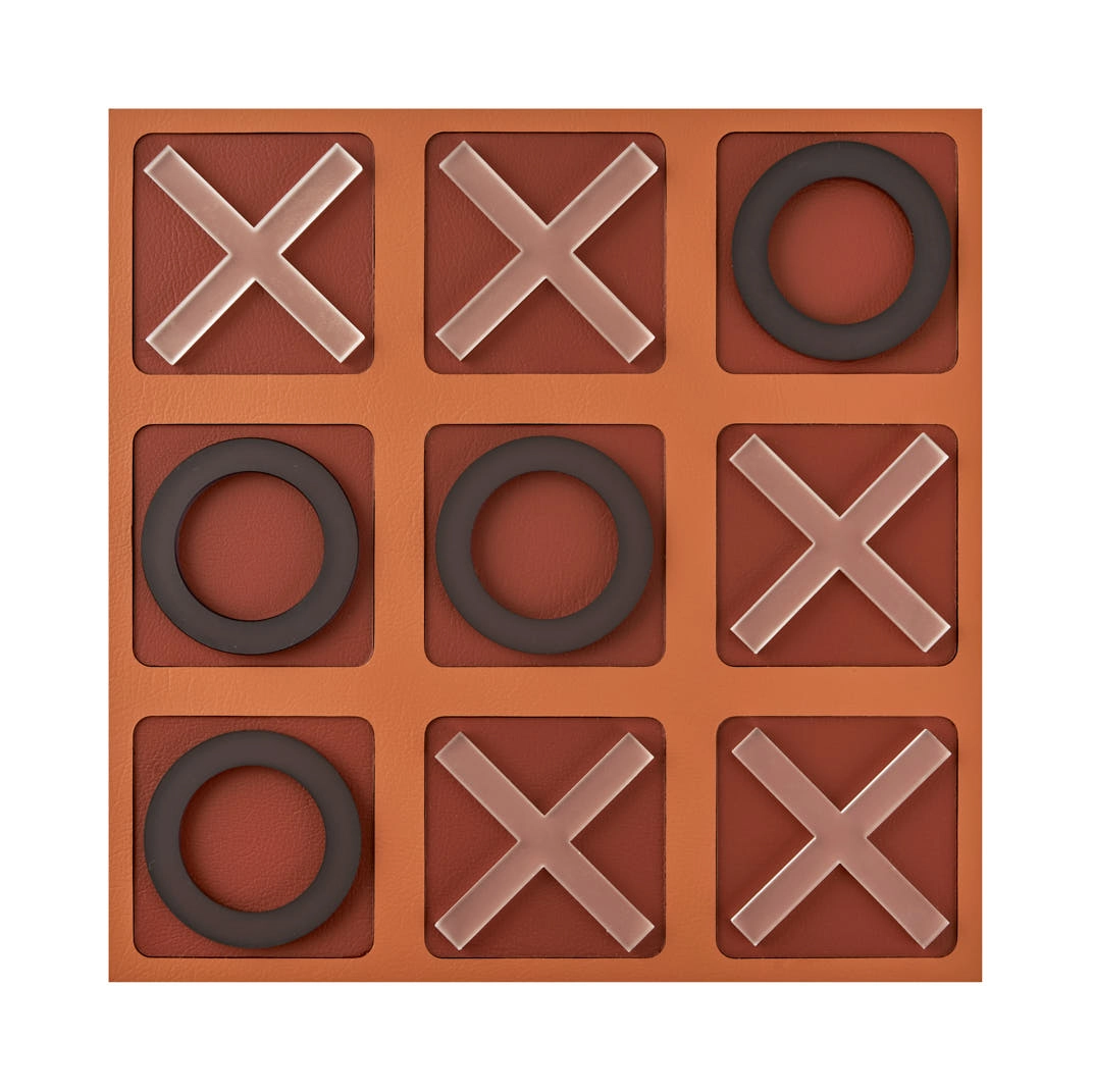 Крестики-нолики 24x24 коньяк, акрил, кожа ADJ 8001.09