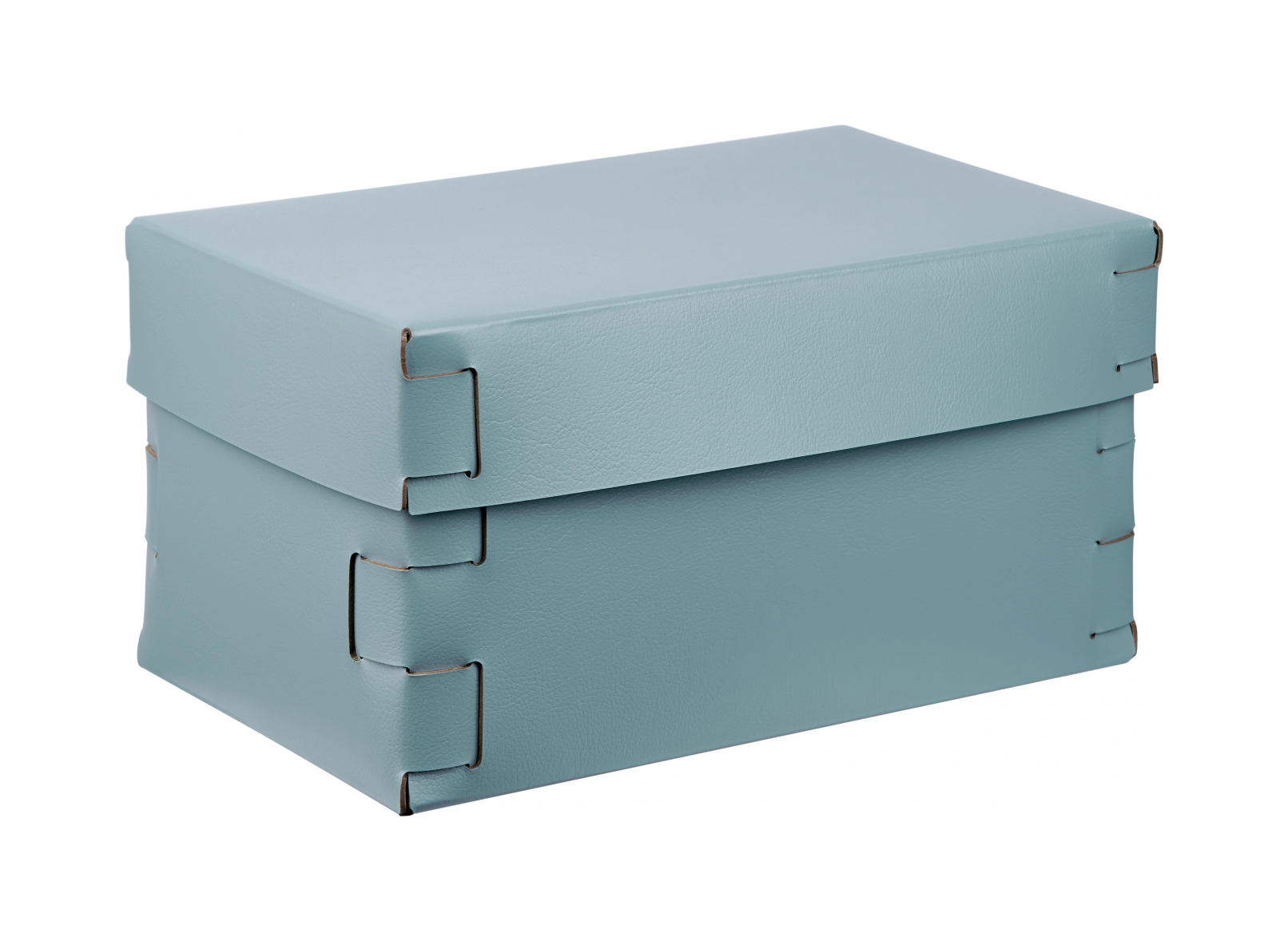 Коробка для хранения SNOB 25x15 см небесно-голубая, кожа