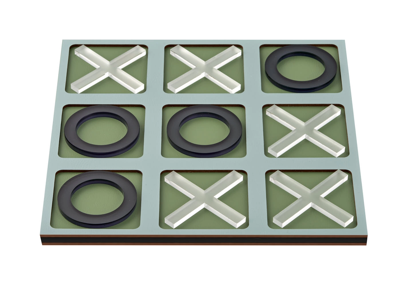 Крестики-нолики 24x24 небесно-голубые, акрил, кожа