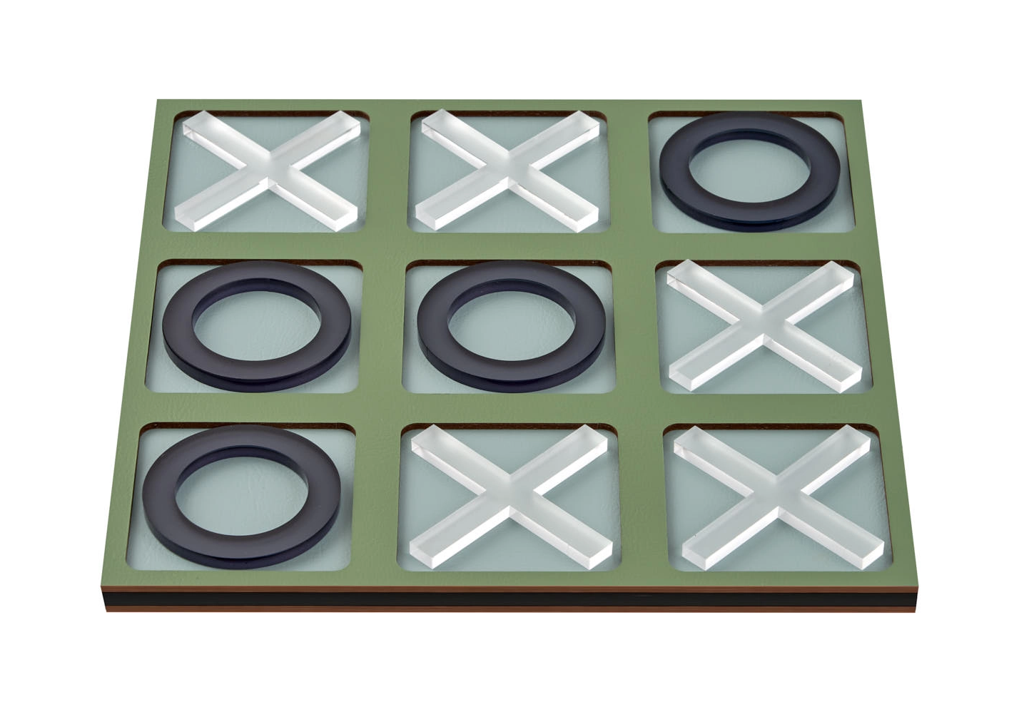 Крестики-нолики 24x24 эвкалипт, акрил, кожа