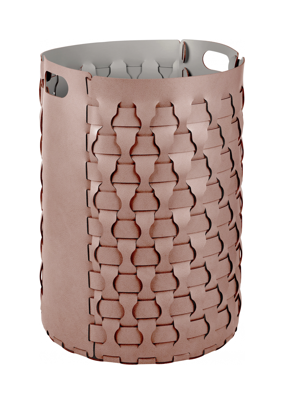 Корзина DUBAI круглая 57 см пепельная роза, кожа