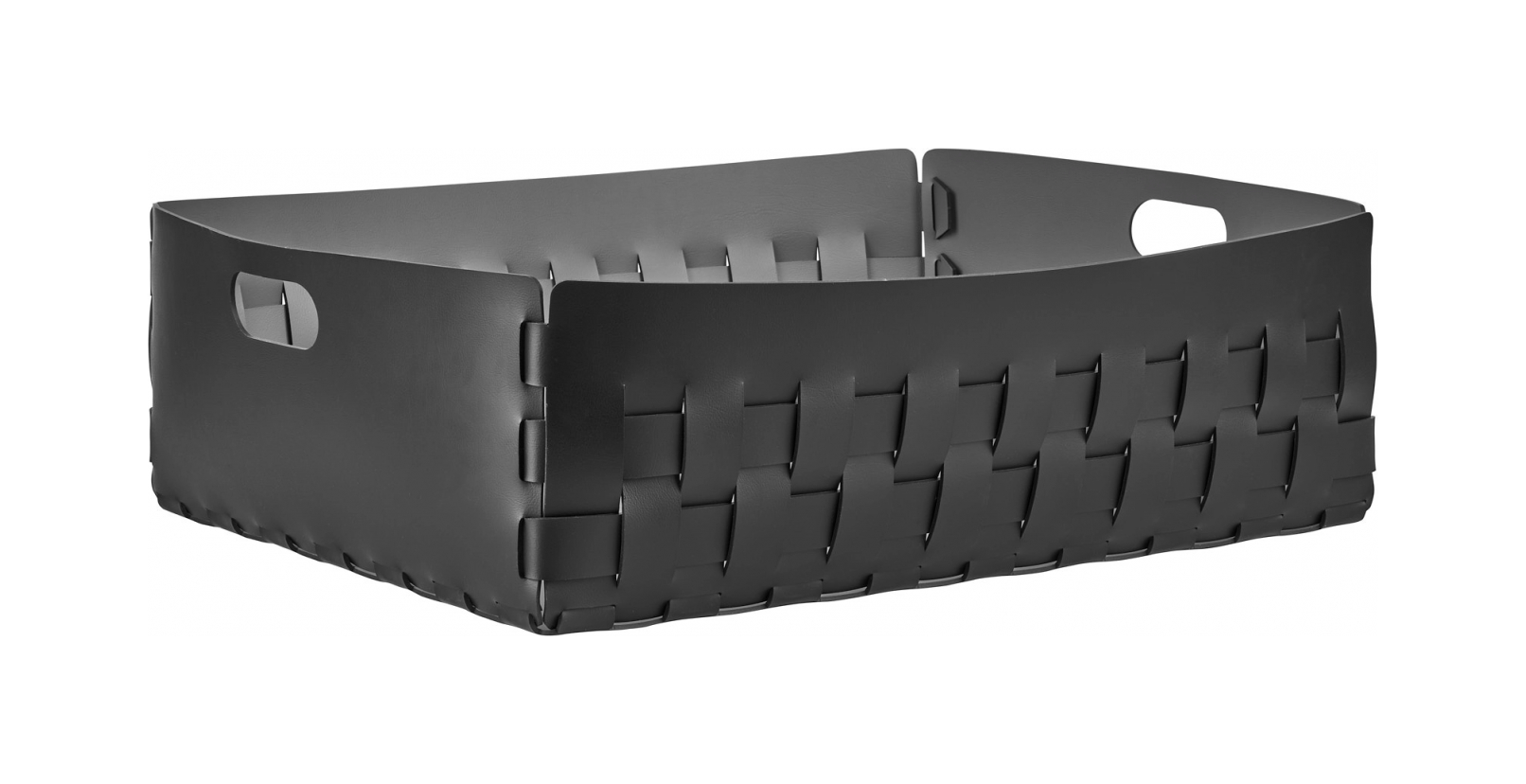 Корзина BOTTEGA 60х50 чёрная, кожа