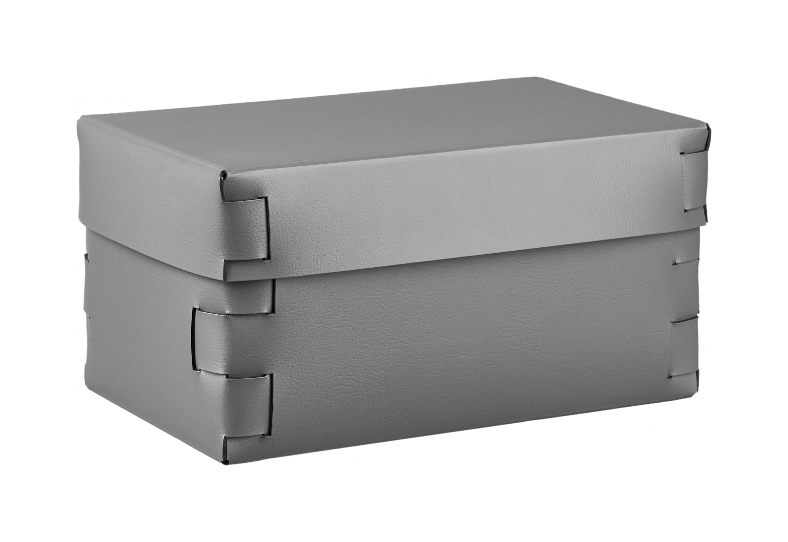 Коробка для хранения SNOB 25x15 см серая, кожа