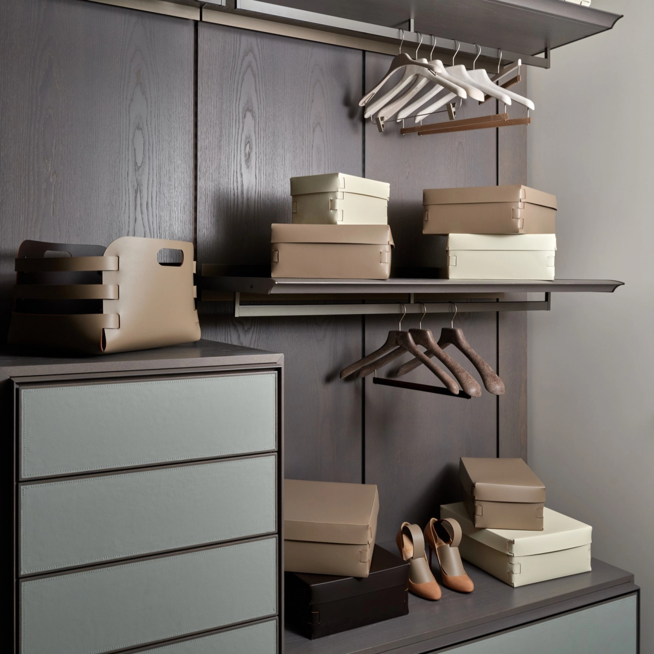 Коробка для хранения SNOB 25x15 см капучино, кожа – 2