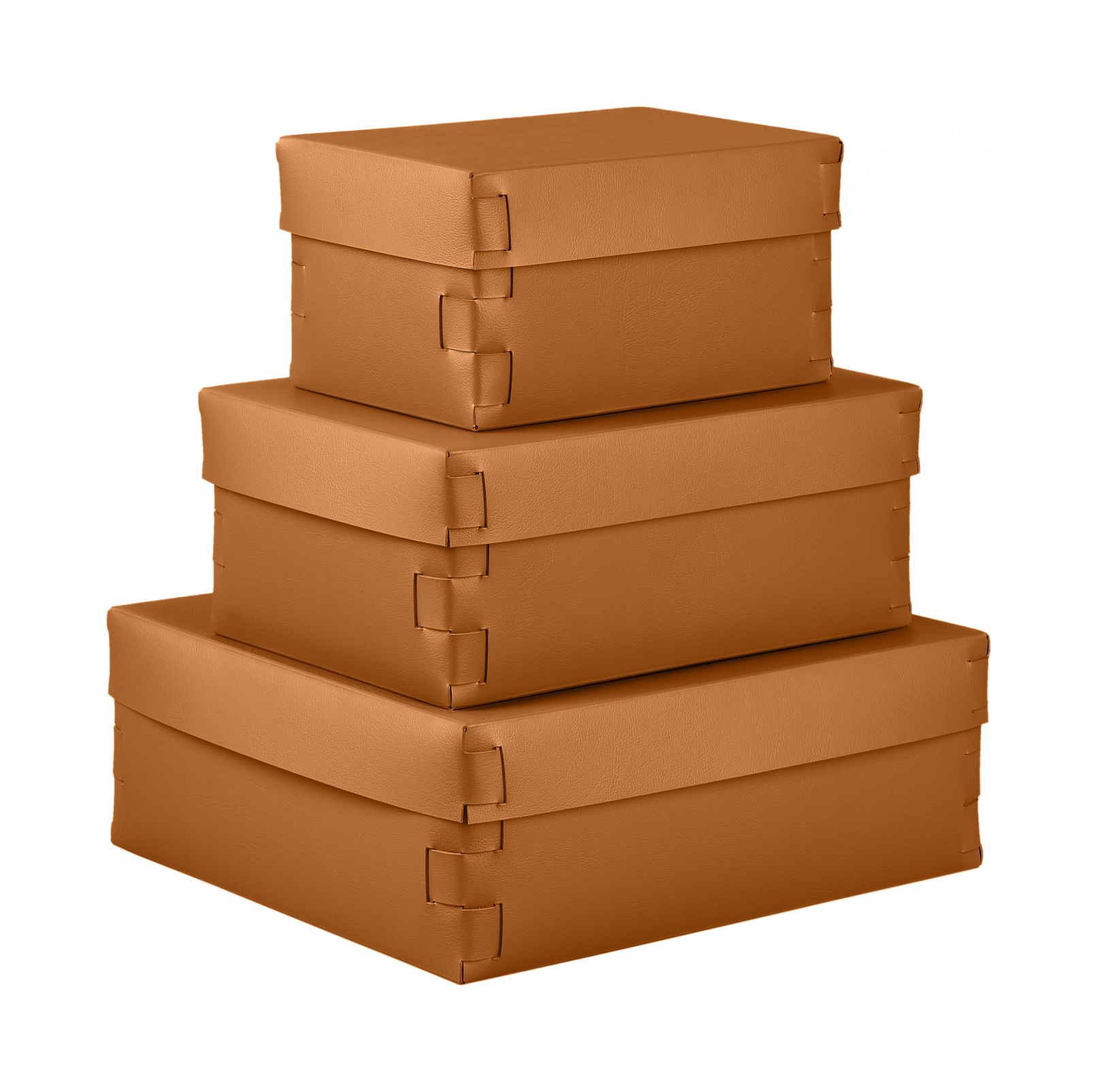 Коробка для хранения SNOB 25x15 см коньяк, кожа ADJ 2515.09.TS16