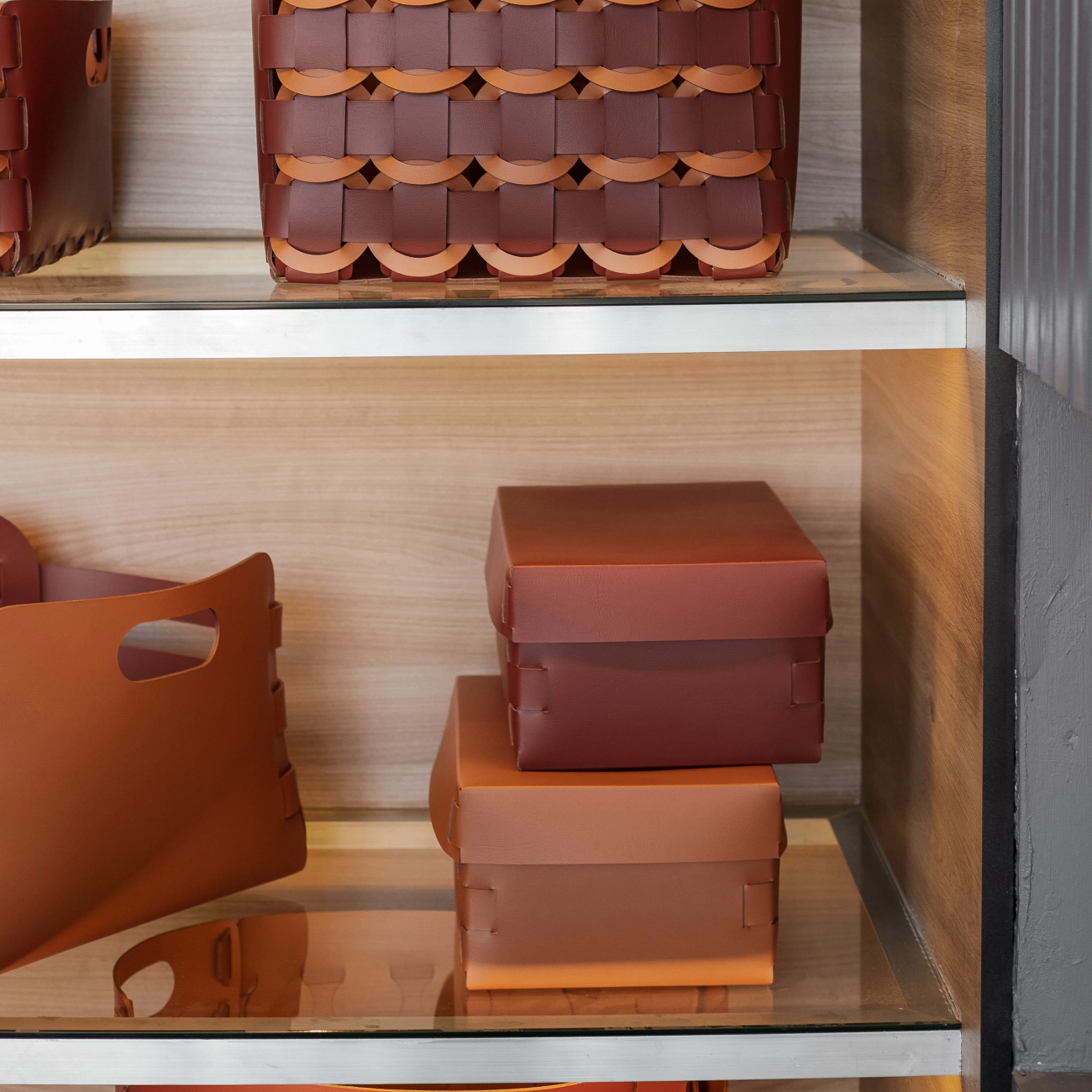 Коробка для хранения SNOB 25x15 см бордо, кожа ADJ 2515.30.TS16