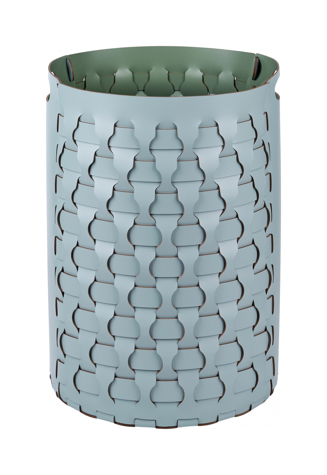 Корзина DUBAI круглая 57 см небесно-голубая, кожа