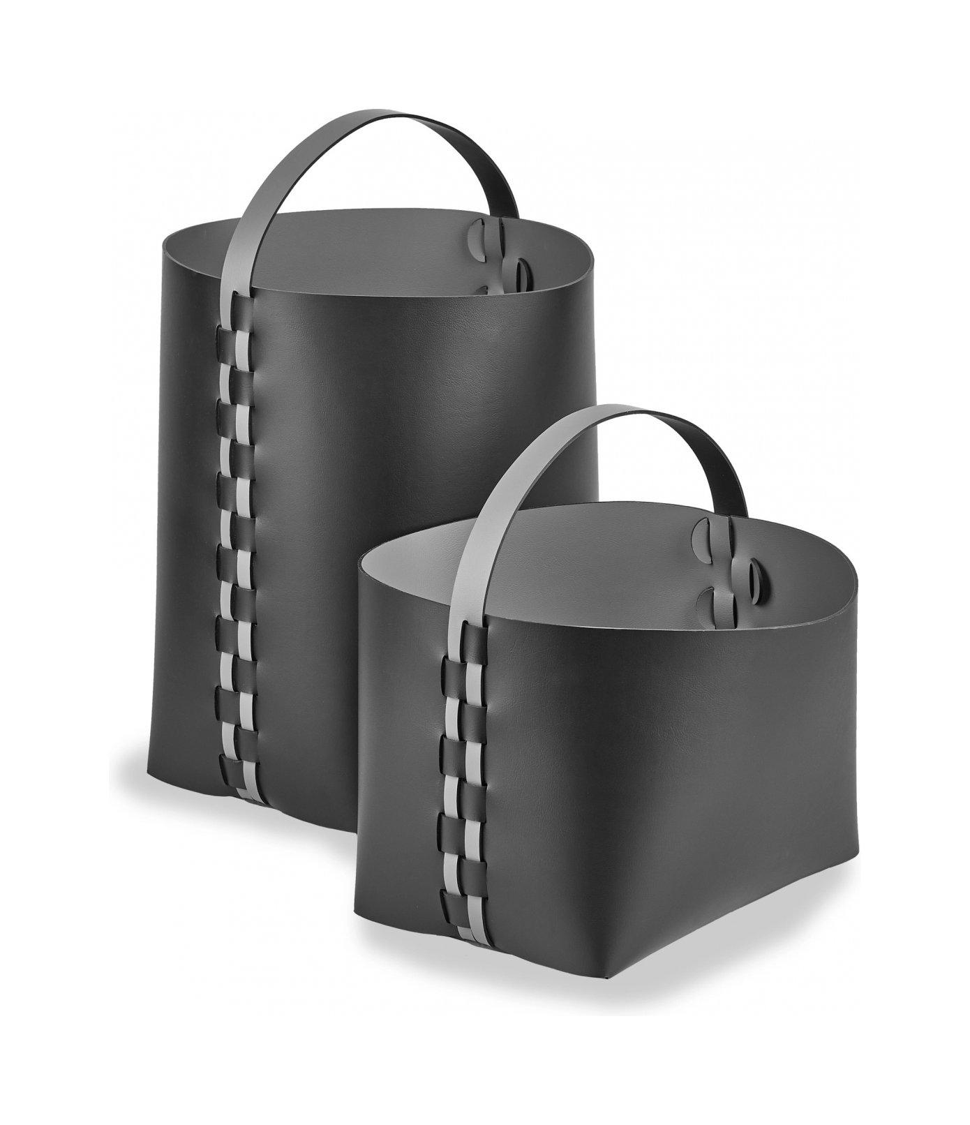 Корзина HELENA прямоугольная с ручкой 35х30 см чёрная, кожа – 2