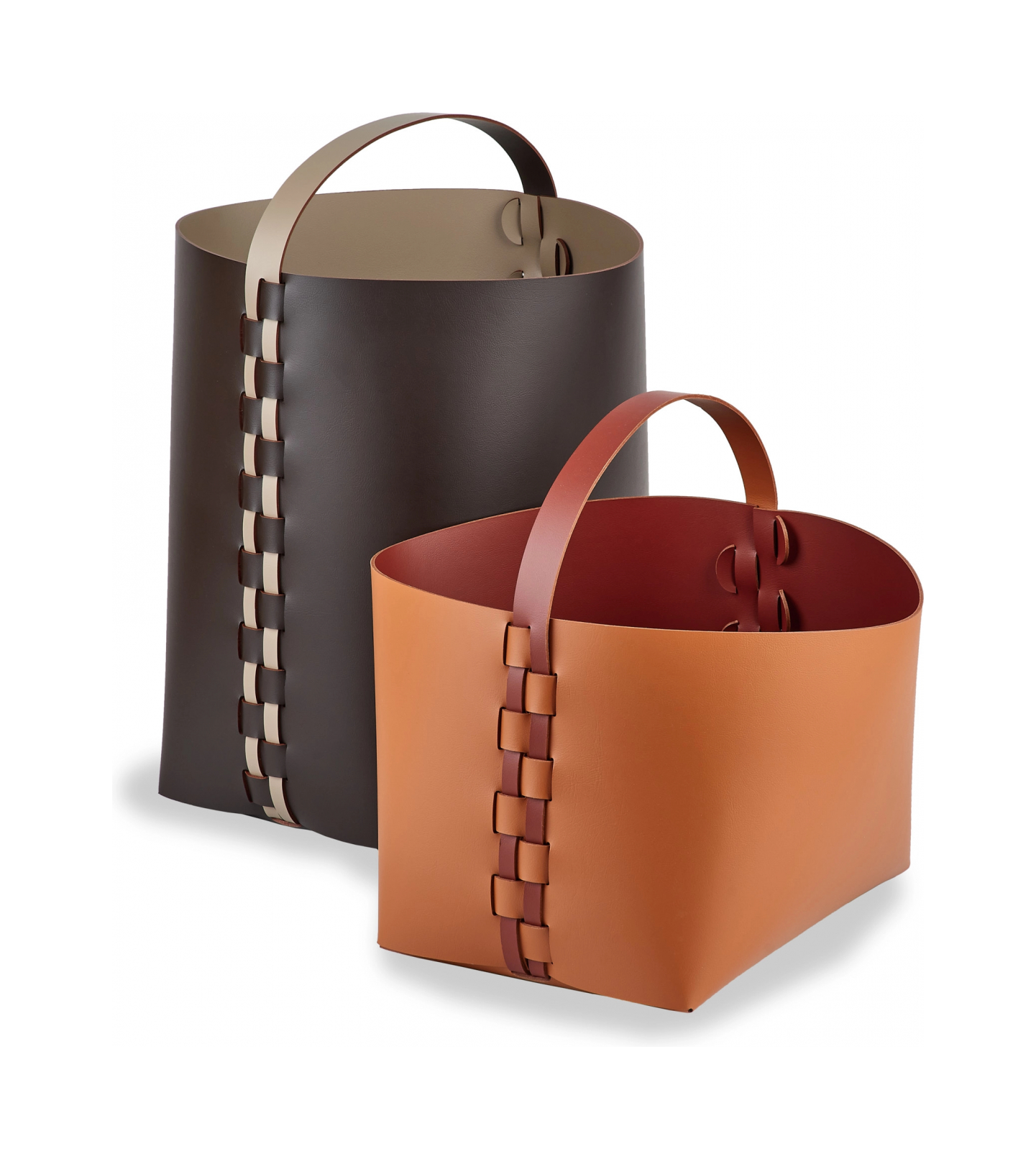 Корзина HELENA прямоугольная с ручкой 35х30 см шоколад, кожа ADJ 3645.06.TS30