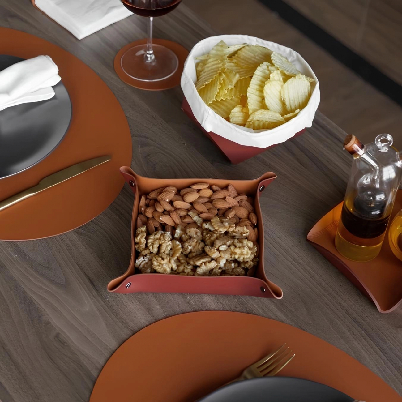 Мелочница квадратная 14х14 бордо – 2