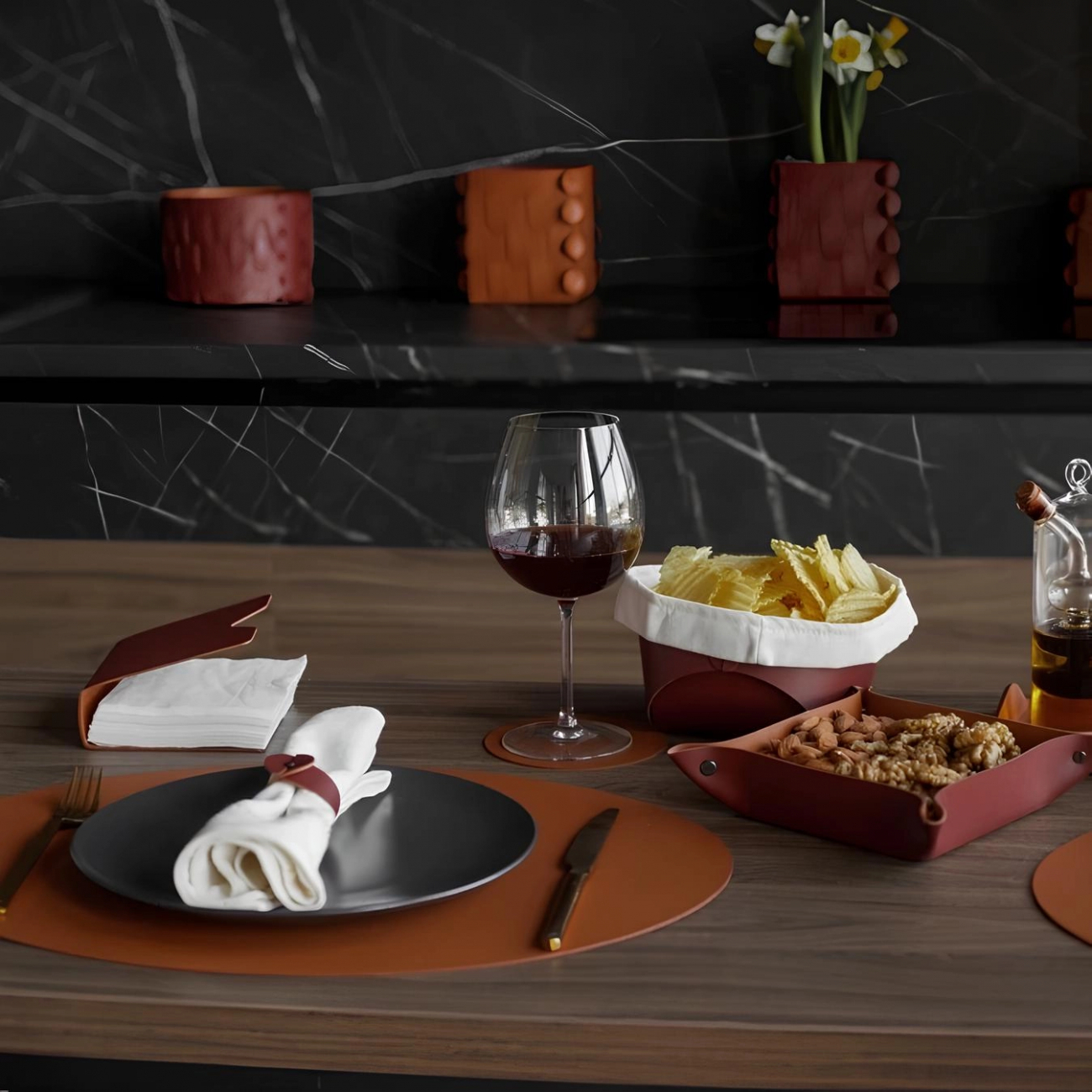 Мелочница квадратная 14х14 бордо ADJ 0109.30.TS16