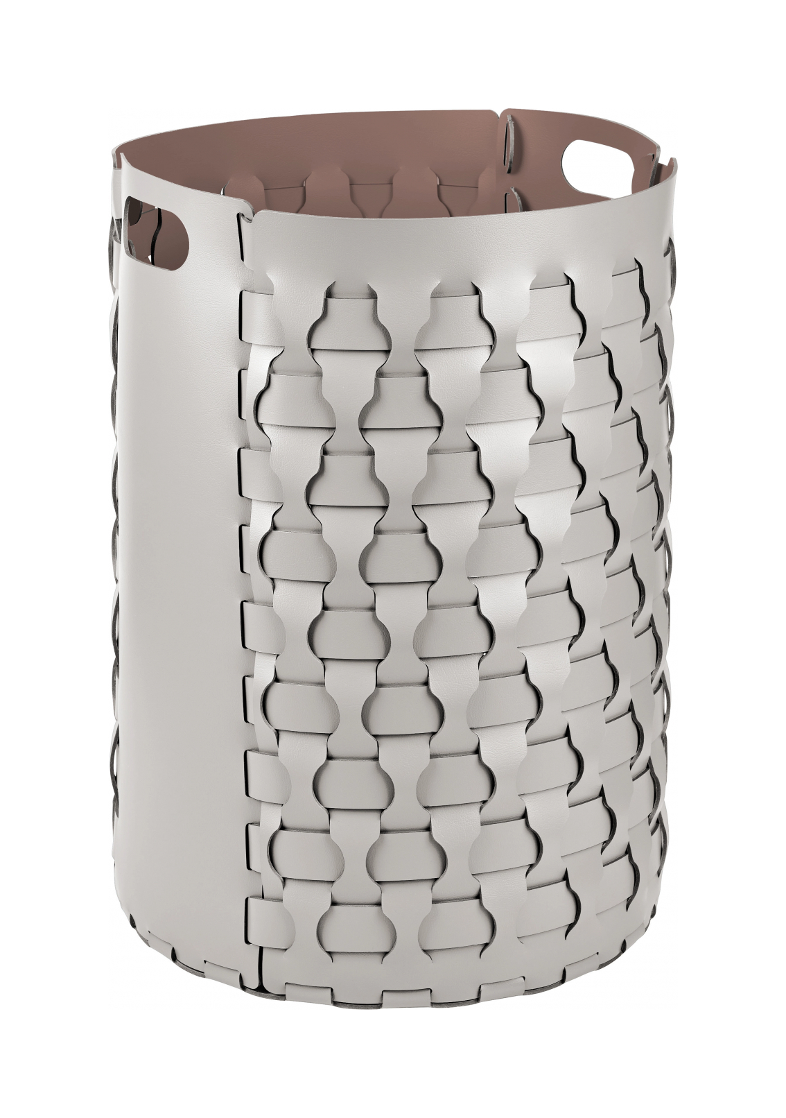 Корзина DUBAI круглая 57 см устричная, кожа