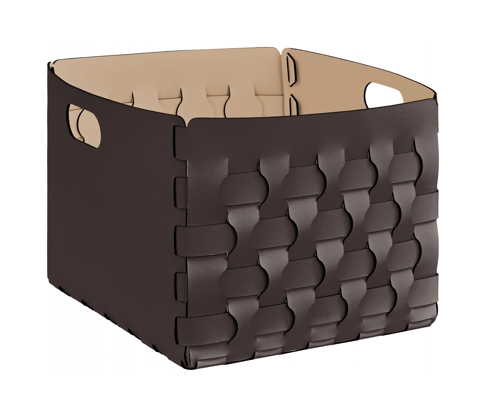 Корзина DUBAI 35x40 шоколад, кожа