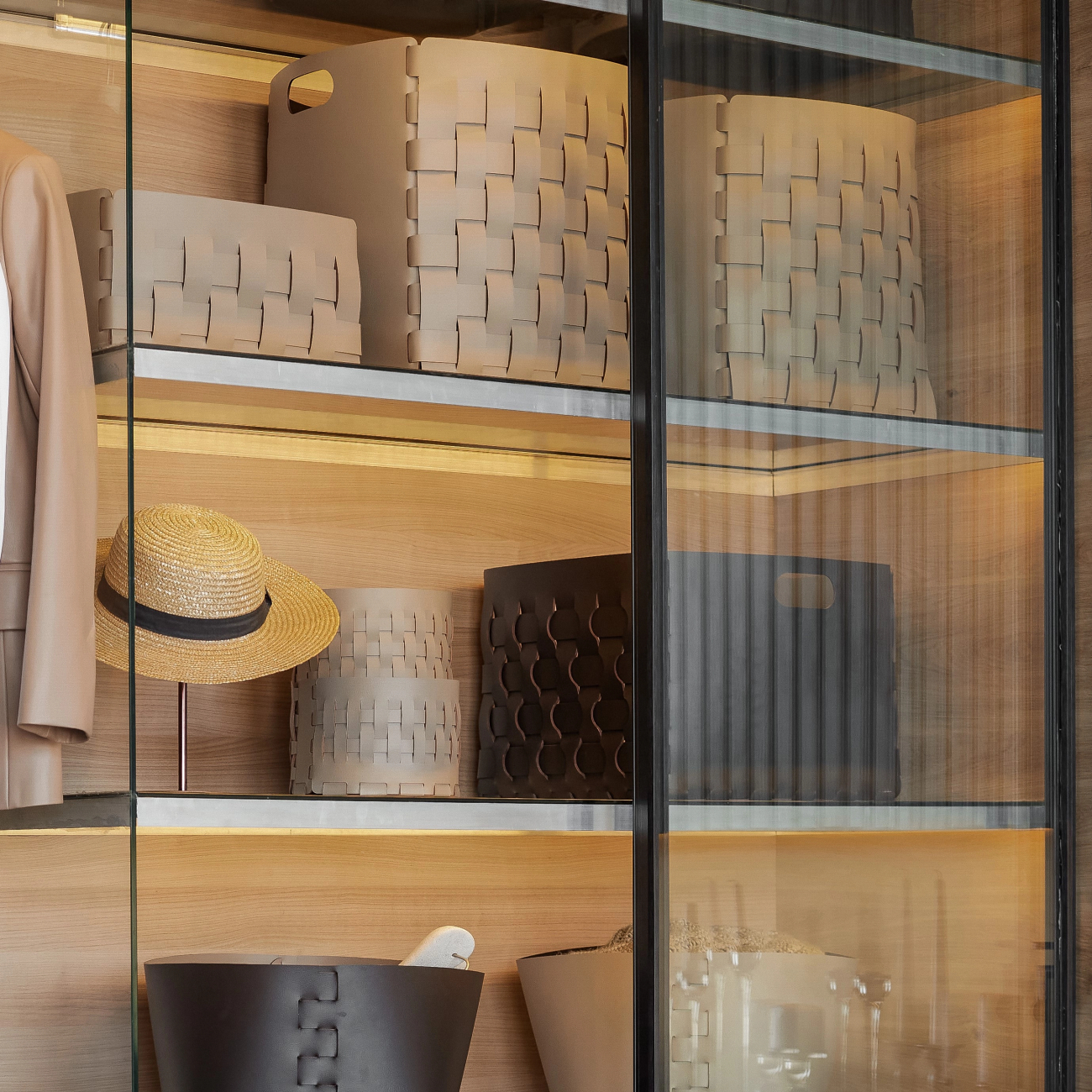 Корзина DUBAI 35x40 шоколад, кожа – 2