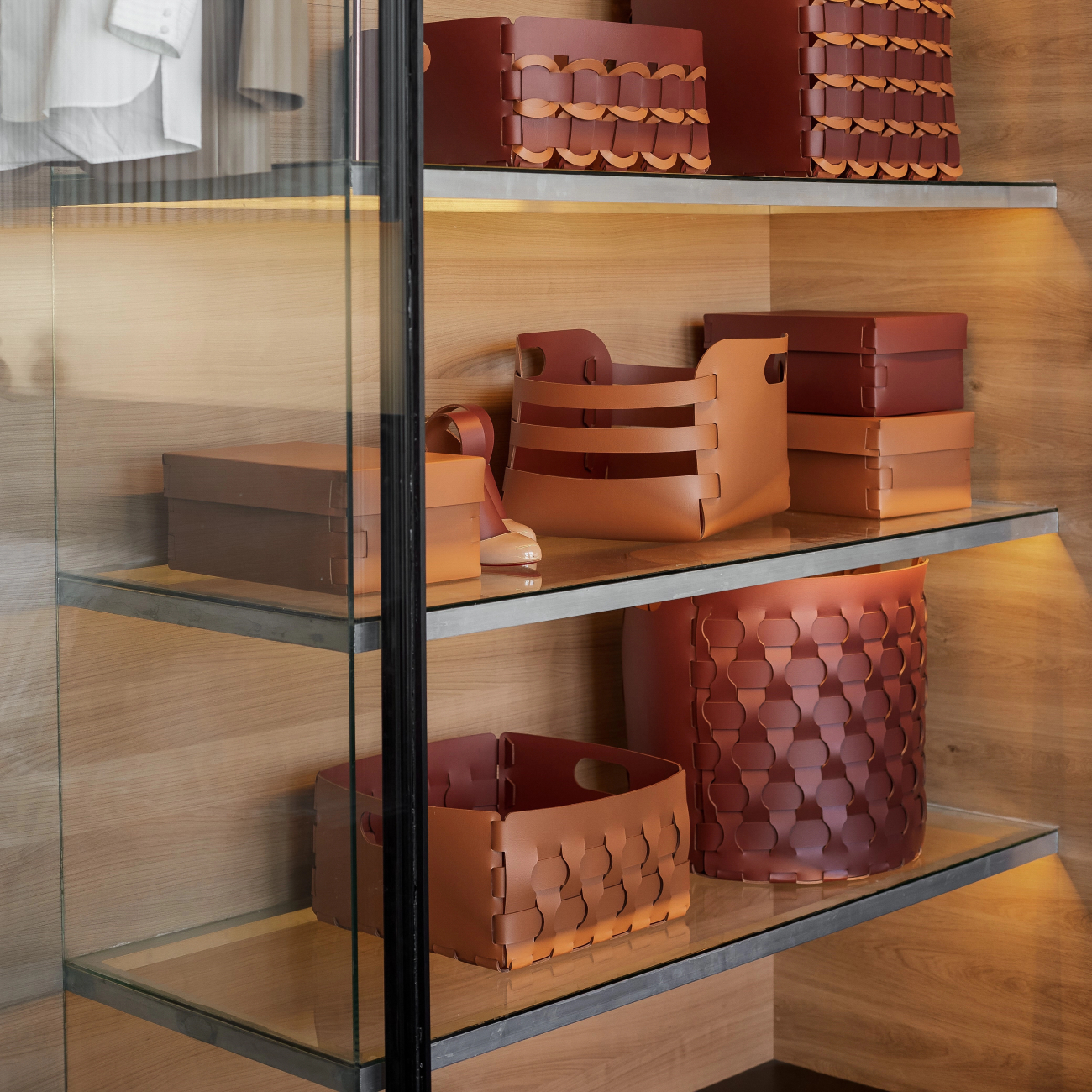 Корзина DUBAI 35x35 коньяк, кожа – 2