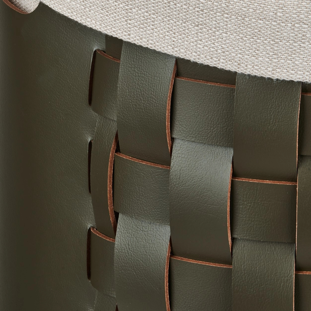 Корзина BOTTEGA круглая 40 см олива, кожа ADJ 1050.55.TS30